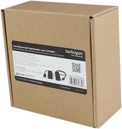 Miniatura 4 de StarTech.com Extensor USB 1.1 de 1 puerto – Hasta 131 pies (131.2 ft) sobre extensión Cat5/Cat6 – Extensor Ethernet USB 1.1 de hasta 12 Mbps