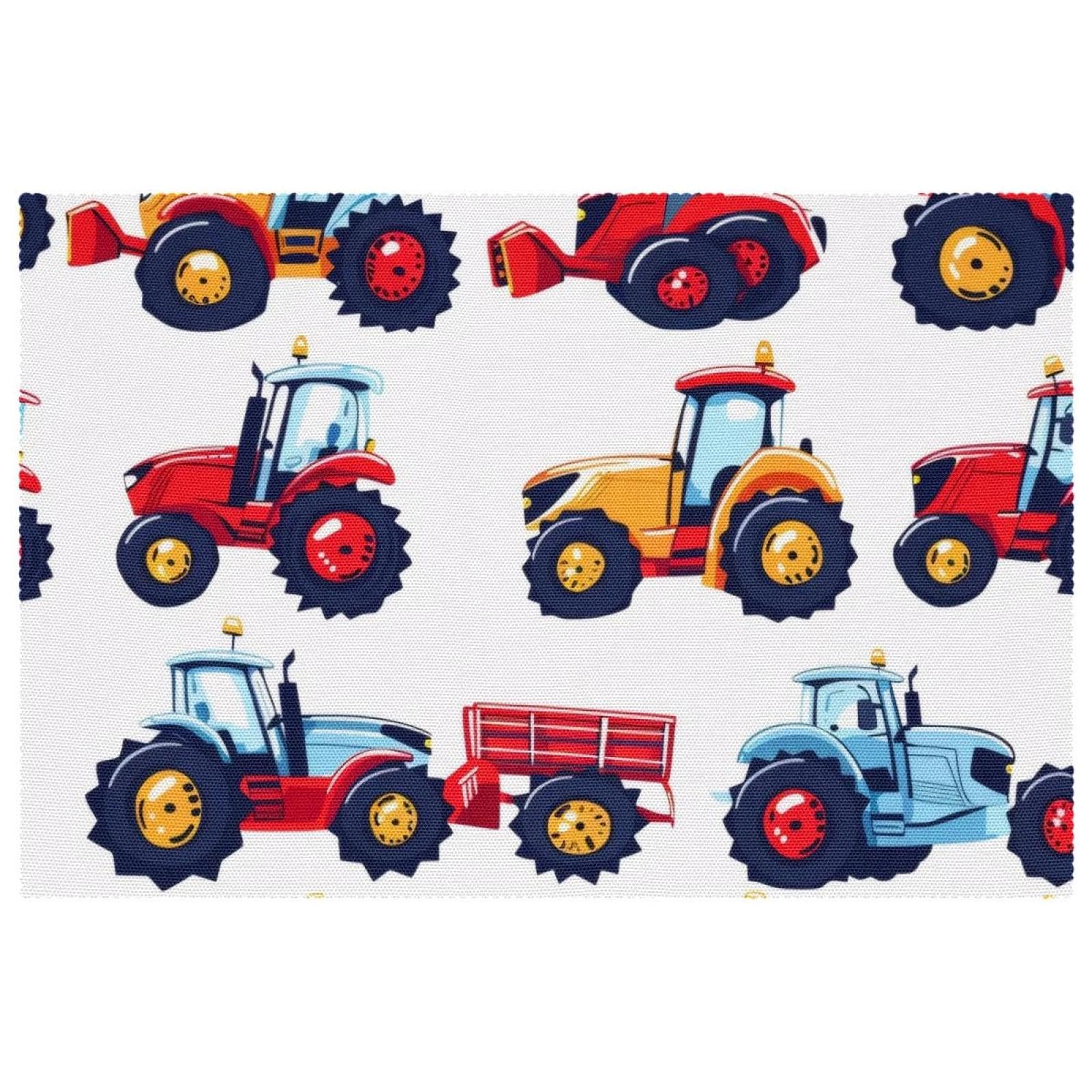 Set de table anti rayure et chaleur lot de 6 design tracteurs de ferme