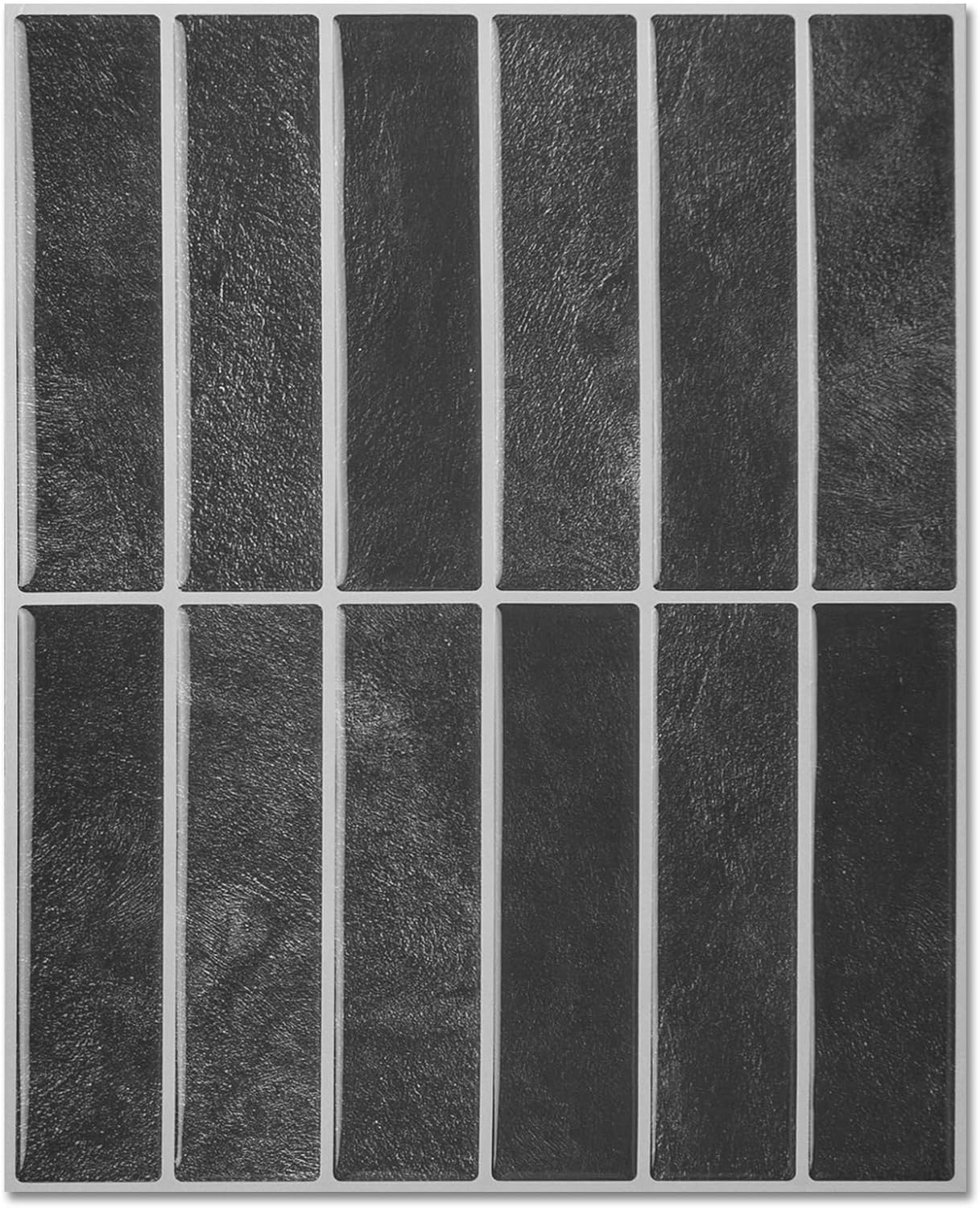 LONGKING 10-Sheet Smoky Black Peel and Stick Backsplash Tiles for Kitchen Wall, Kitchen Backsplash Wall Tile, Waterproof Back Splash Stick on Tiles for Bathroom