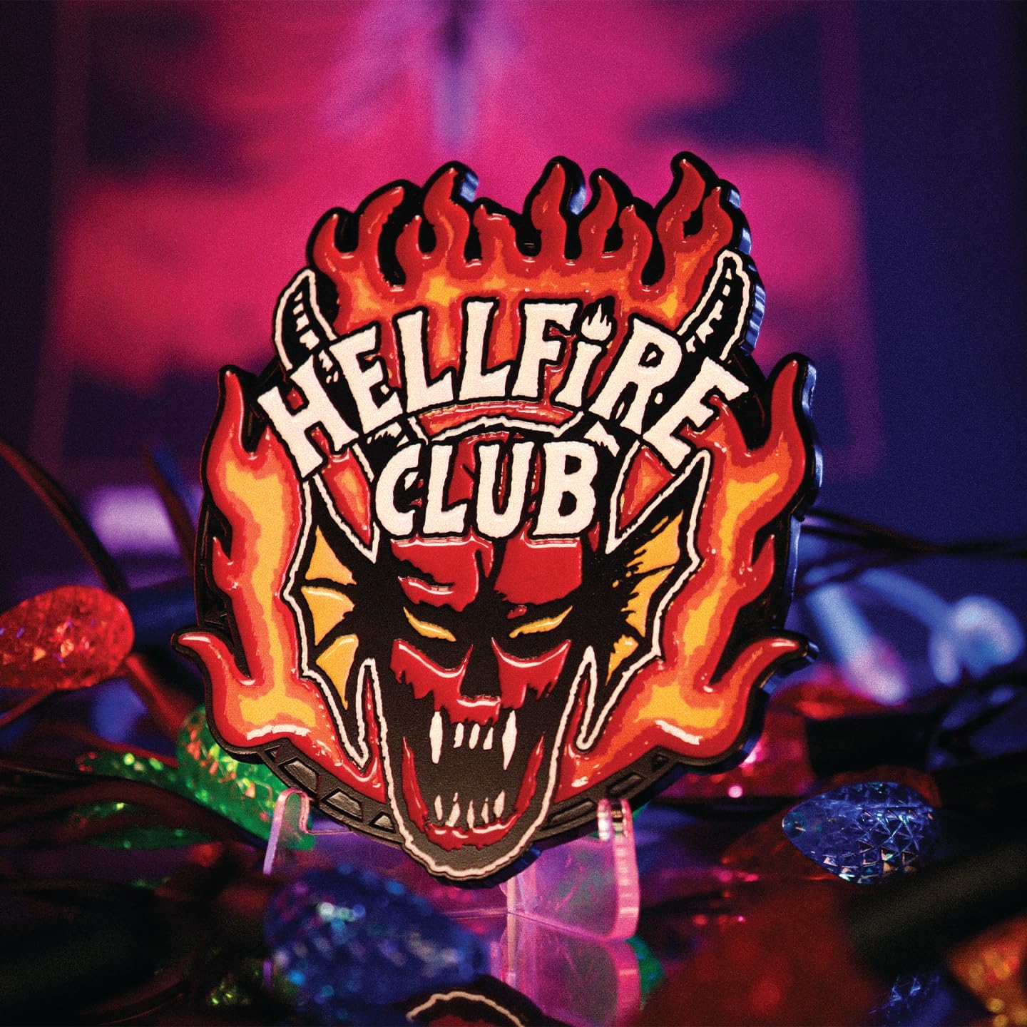 FaNaTtik Stranger Things Hellfire Club Medallion – Officially Licensed Limited Edition Metal Collectible & Stand