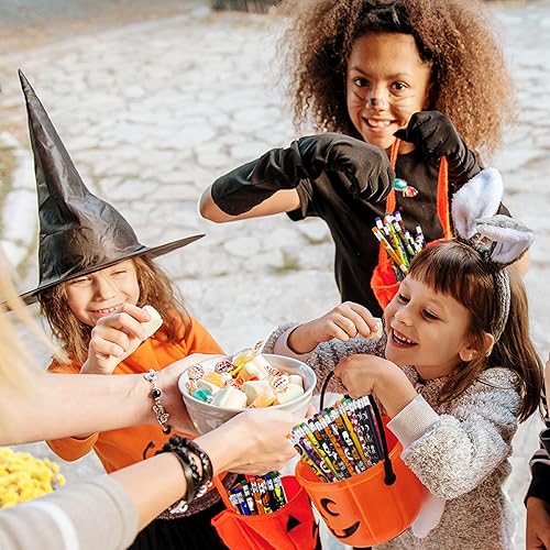 Miniatura 5 de 80 lápices de Halloween surtidos a granel con borrador, lápices de madera coloridos en diseño de Halloween, recuerdos de fiesta de Halloween para