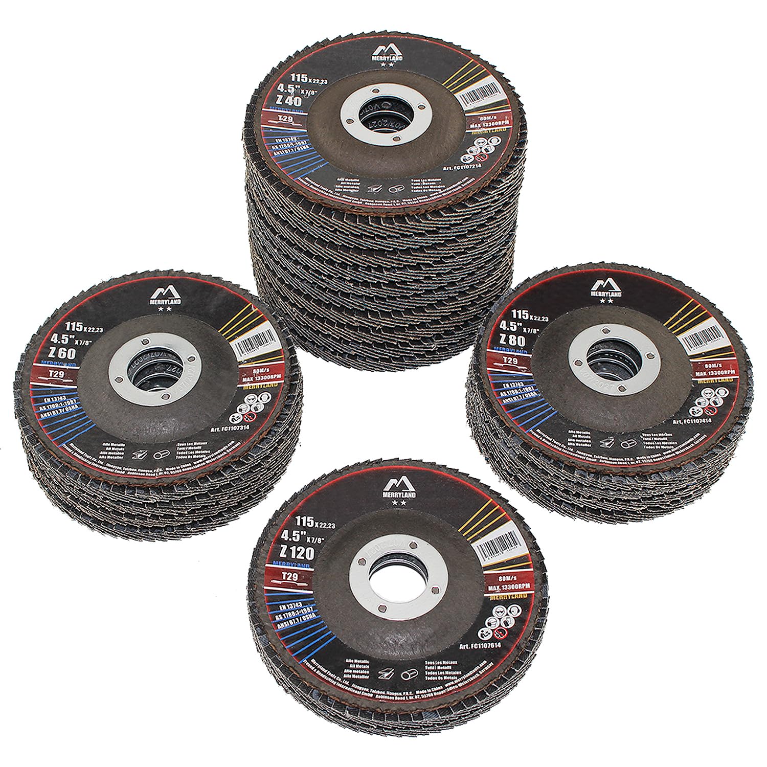 Merryland Flap Discs - 20 Pack 40 Grit -20