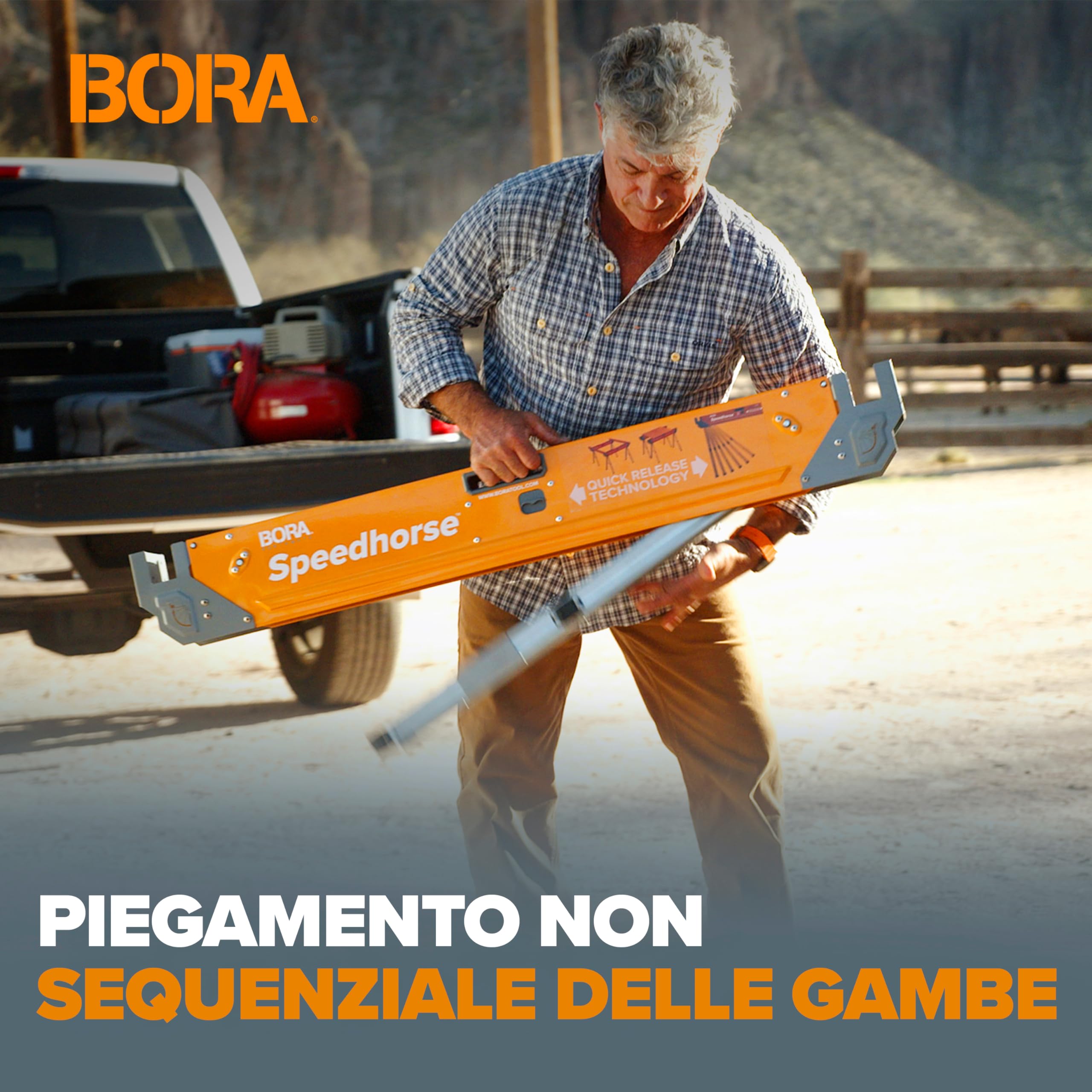 BORA Cavalletti da Lavoro Pieghevoli Speedhorse XT – 816 kg, Setup 1,6 sec, Altezza 76–91 cm, Coppia PM-4550T