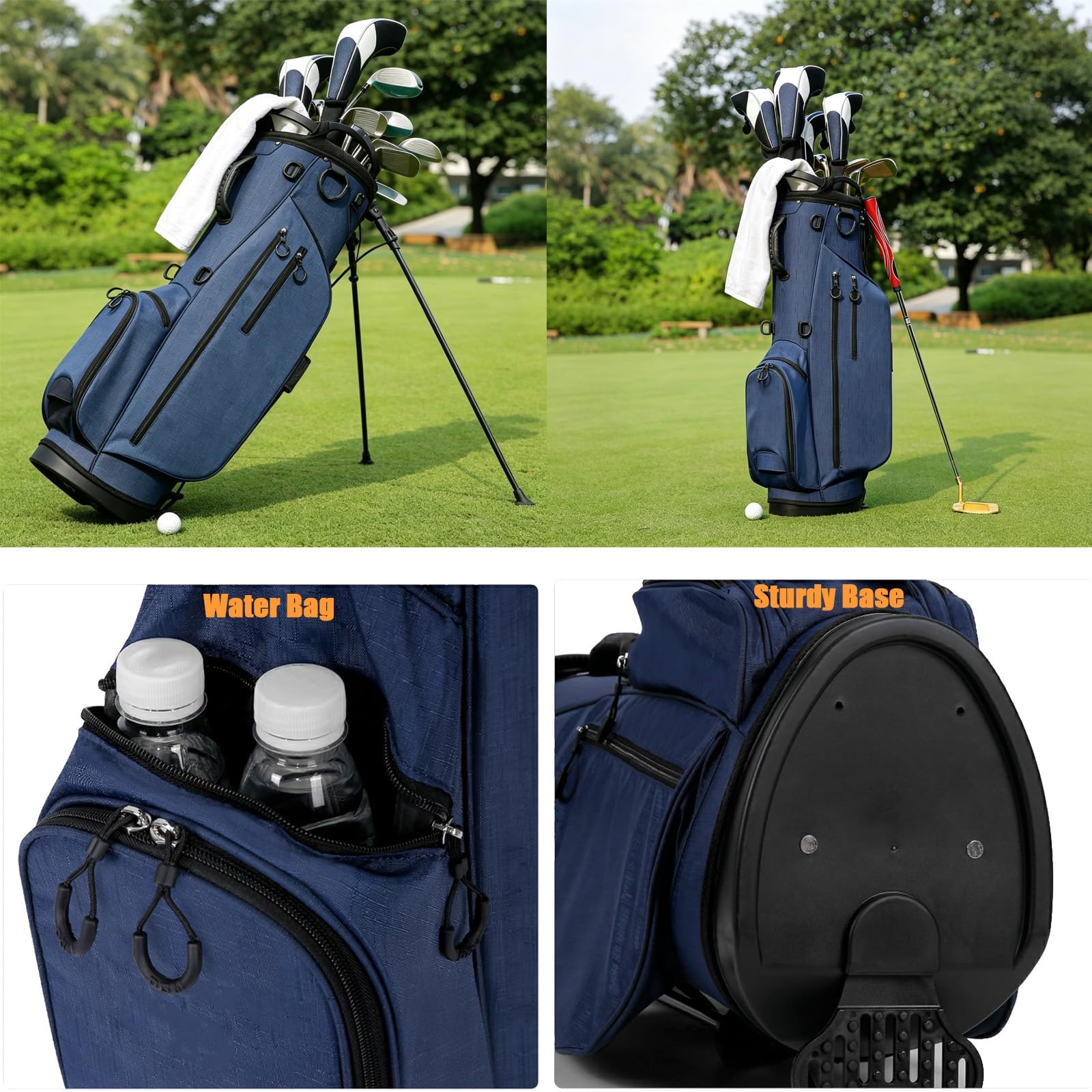 Bolsa De Transporte For Golf, Bolsa De Golf Duradera Y Resistente Al Agua con Base Estable, Correa For El Hombro, Almacenamiento Adicional For Accesorios De Golf