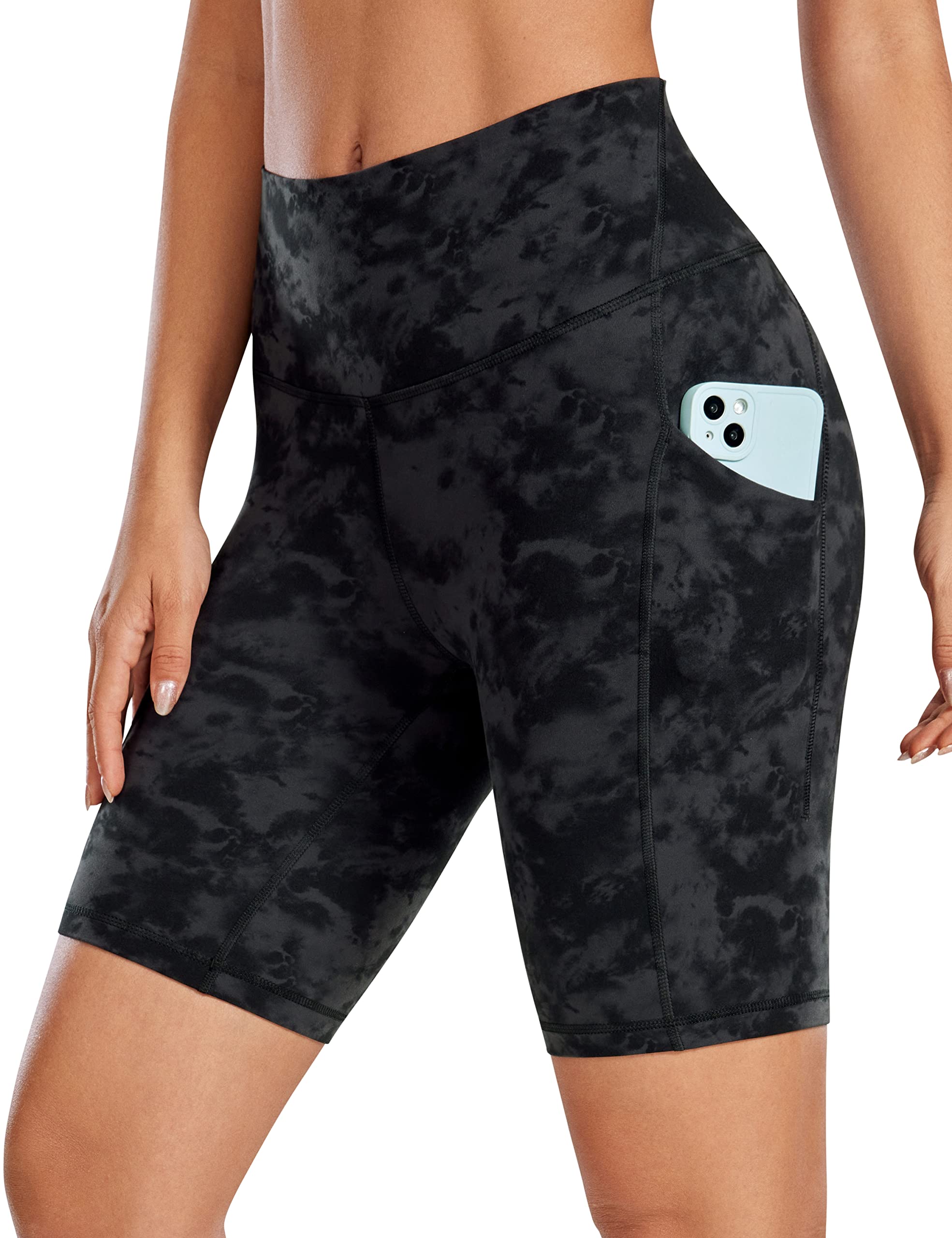 CRZ YOGA Damskie Butterluxe Gym Szorty do jogi 8''-Szorty do biegania z kieszeniami z wysokim taliem