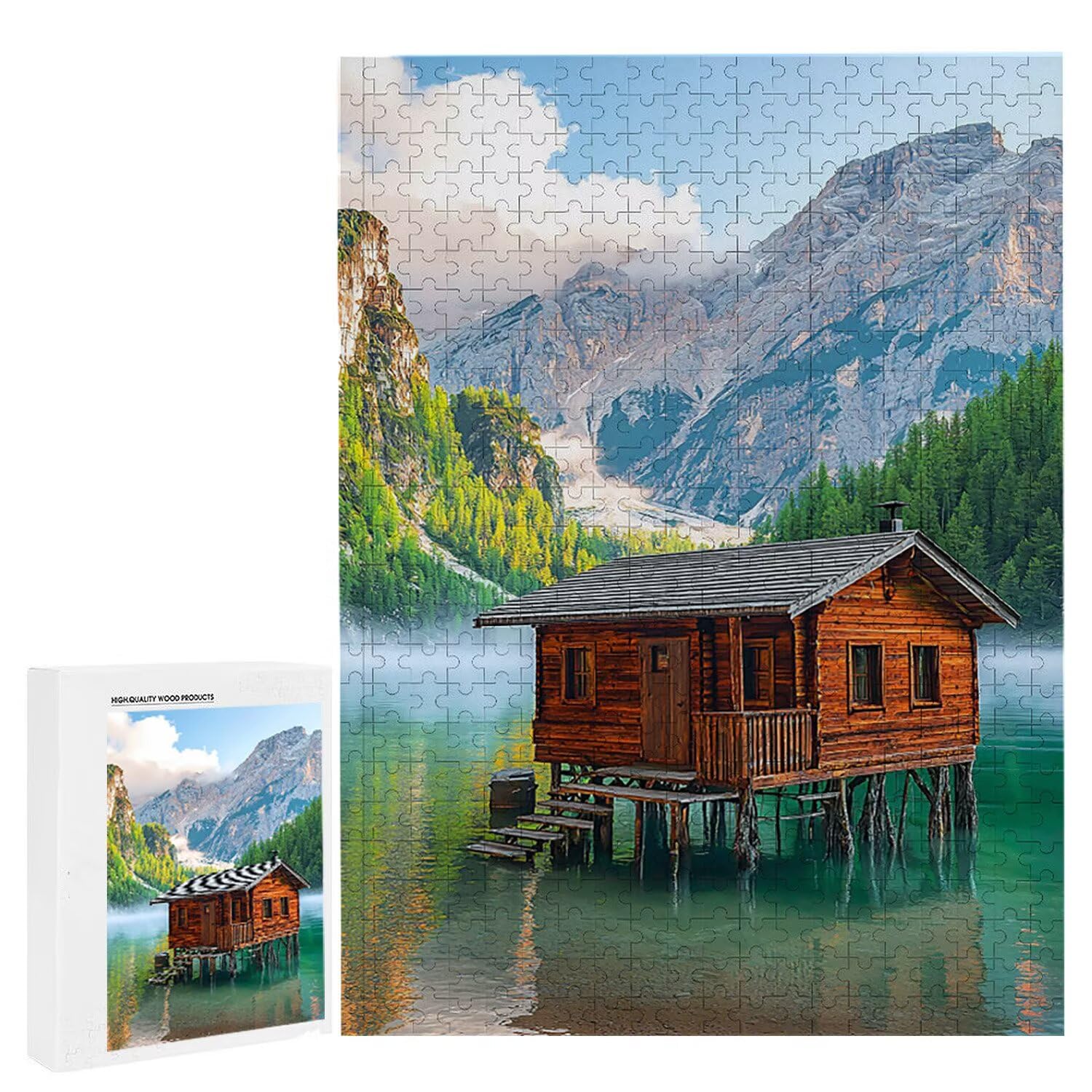 Puzzle dla dorosłych, 1000 elementów, malownicze jeziora, 1000 elementów, puzzle dla dorosłych, gra edukacyjna, 76 x 50 cm, odpowiednie do dekompresji i dekoracji ścian pokoju, prezenty j-208