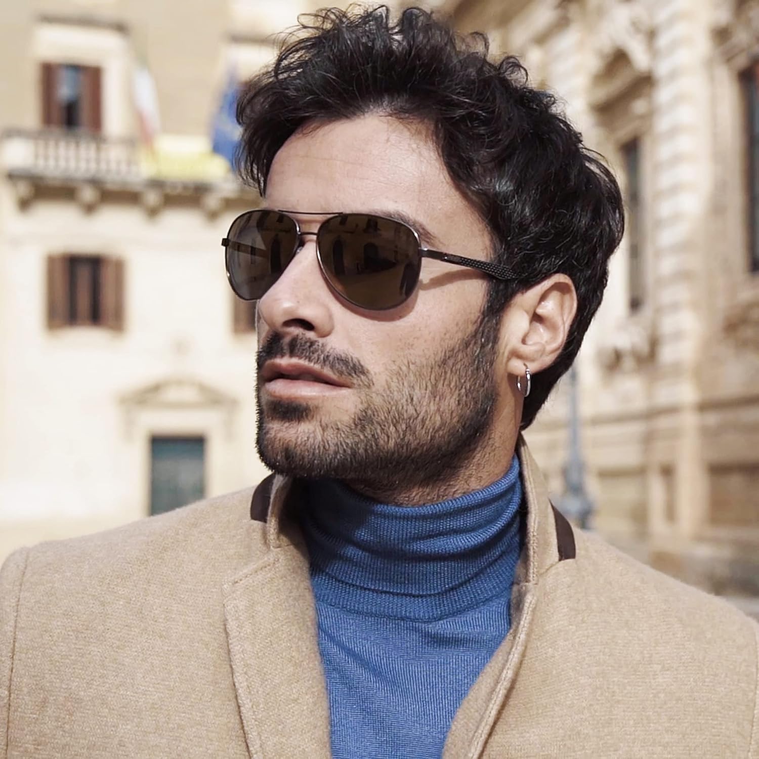 ZENOTTIC Polarized Aviator Sunglasses for Men Carbon Fiber Temple Pilot Sun Glasses with Mirrored Lens UV Protection