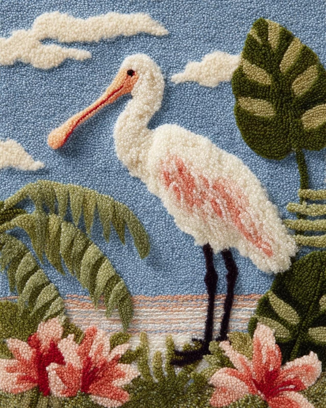 Wallphantom Latch Hook Rug Kits,Bird Pelican,DIY Crochet Rug Making Kit for Adults Kids,3D Cross Stitch Carpet Embroidery Needlework Crocheting for Home Decor,60x90cm