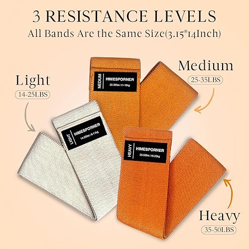 Miniatura 2 de Juego de 9 bandas de resistencia de tela para entrenamiento, bandas antideslizantes para glúteos para mujeres y hombres, piernas y glúteos con lazos