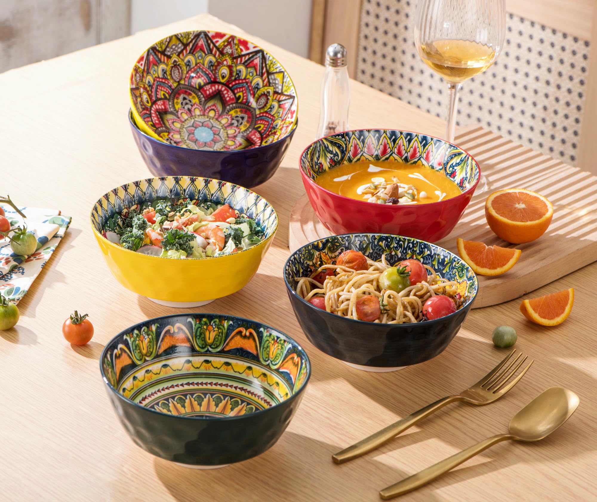 16/32/48-Delig Mix-Kleur Bohemian Mandala Patroon Porselein Servies Set Met Diner Bord dessertbord Kom Mok Keramiek Servies 16/32/48-Delig Mix-Kleur Bohemian Mandala Patroon Porselein Servies Set Met Diner Bord dessertbord Kom Mok Keramiek Servies