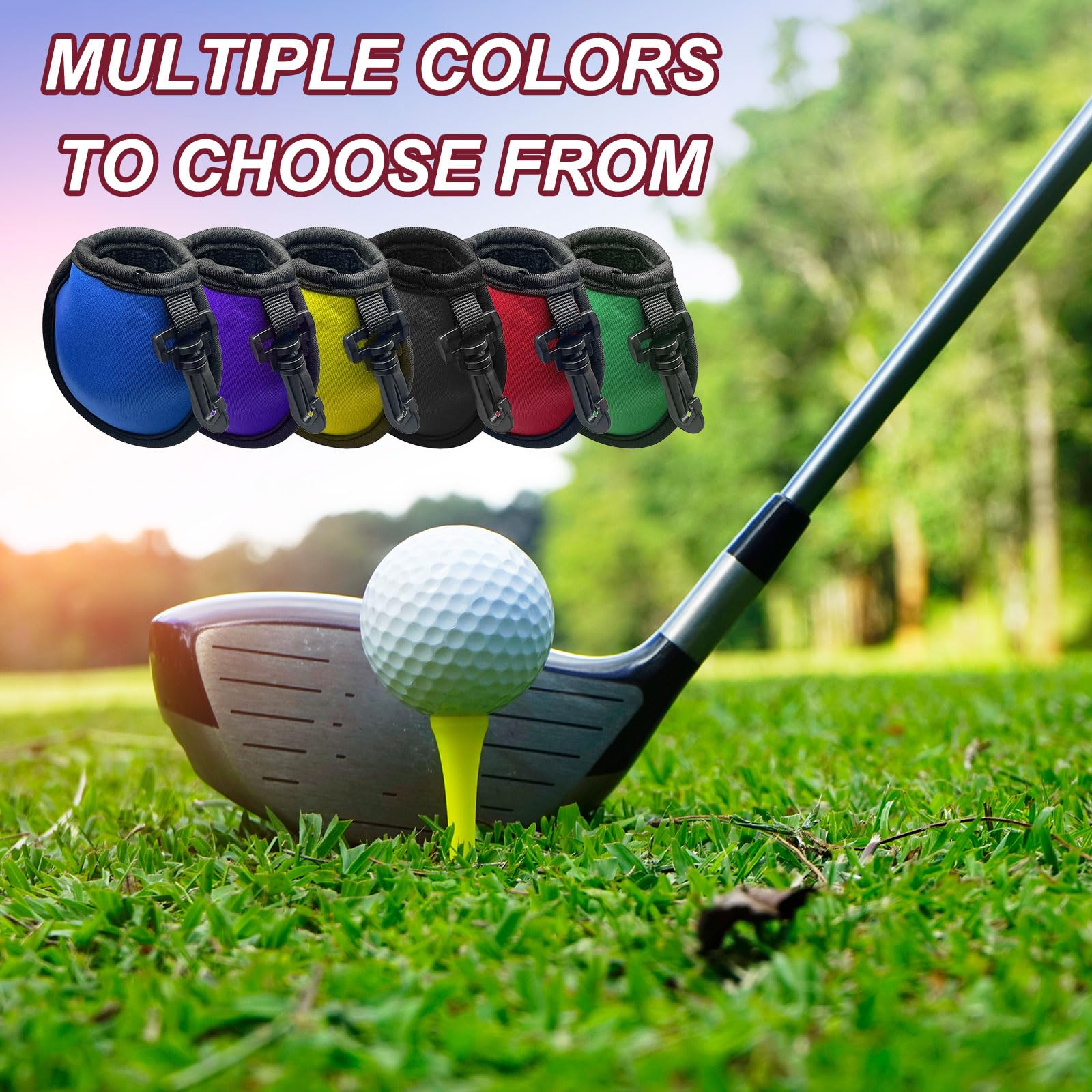 FUIPVGI 6 sacchetti pulizia palline golf con clip appendiabiti borsa riporre palline