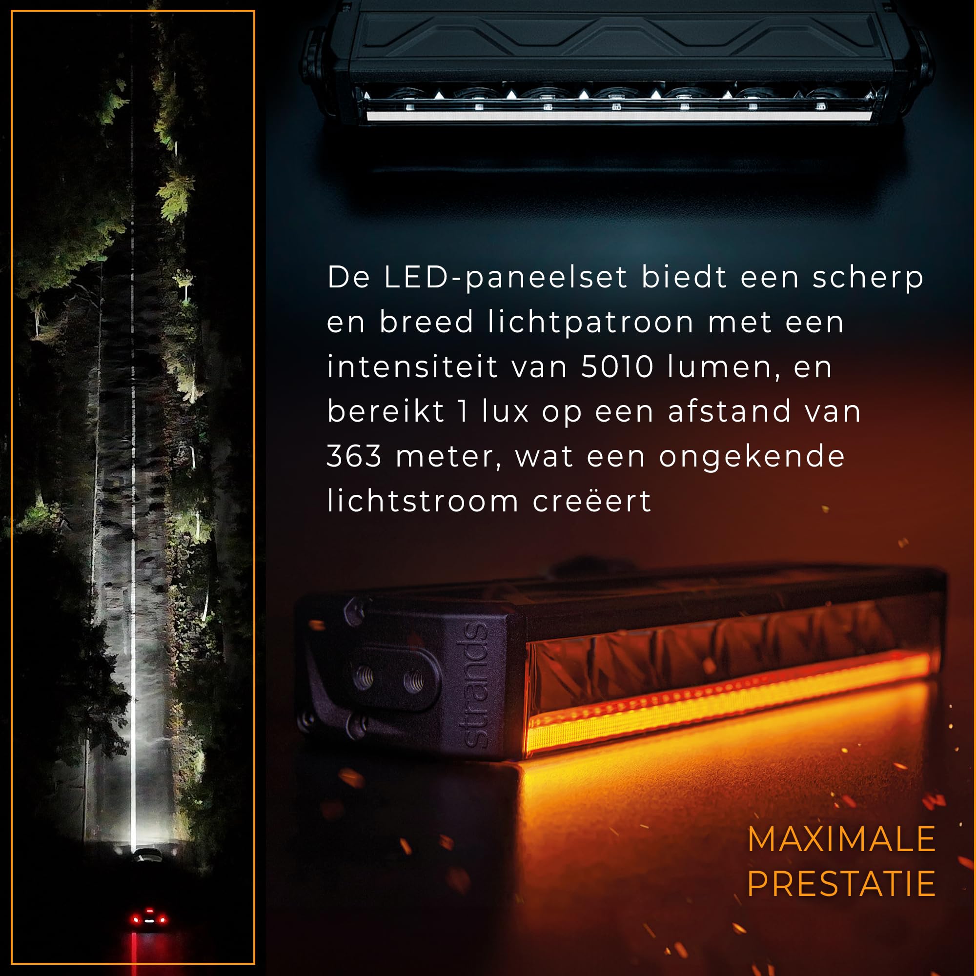 CHROMEMASTER | Due Luci LED Integrate nella Griglia Compatibili con Ford Ranger Raptor 2022+ ; 2x Luci Diurne a Barra LED Strands Firefly 10’’; Omologazione E, 12-24V DC; 3 Modalità di Illuminazione