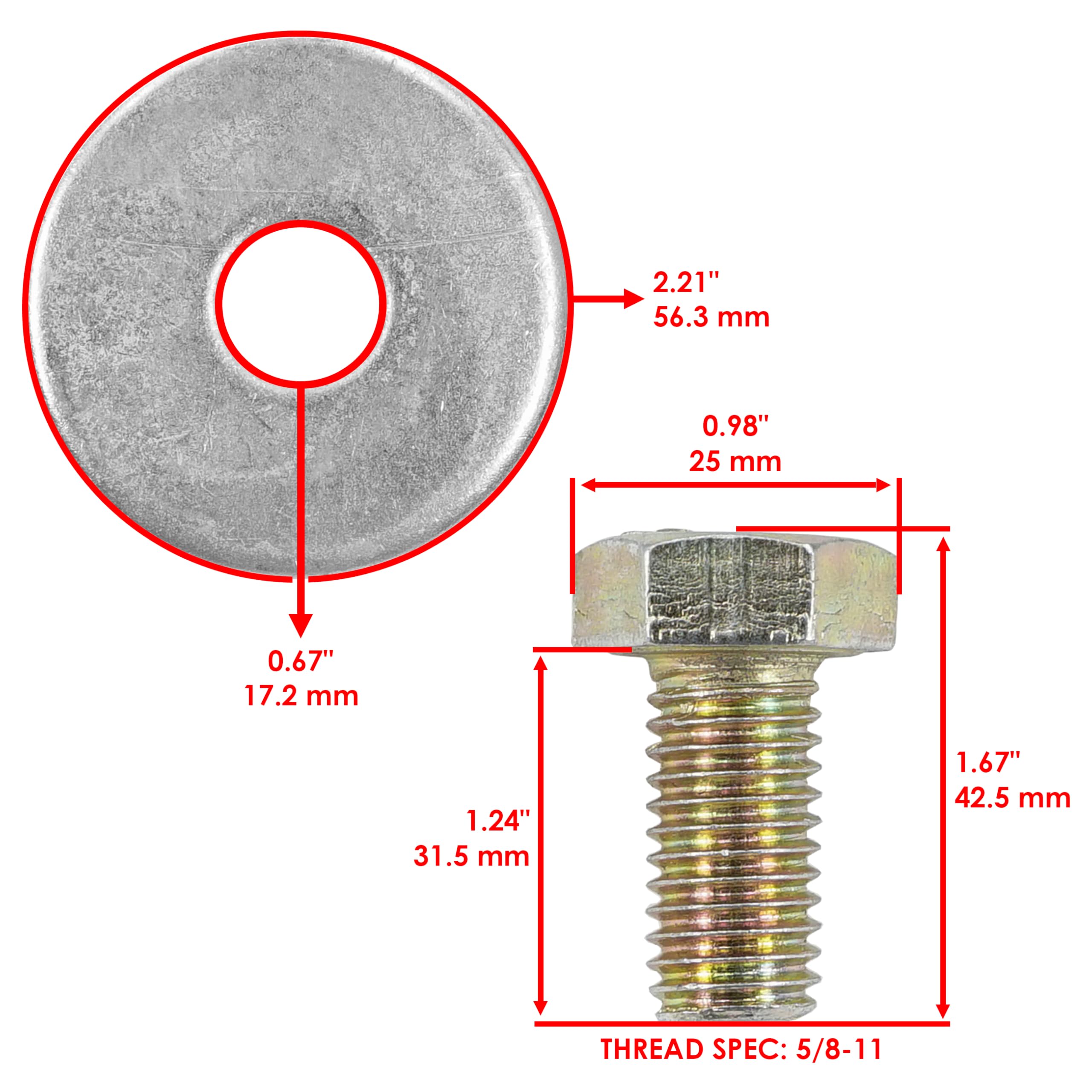 Amazon.com : Caltric Deck Spindle Blade Bolts and Washers