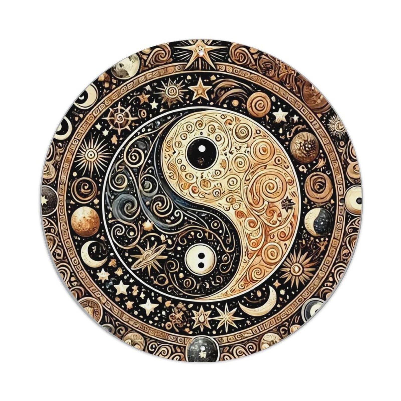 Cosmic Yin Yang Pattern Art Tin Sign Metal Poster Vintage Metal Signs for Home Man Cave Bar Cafe Kitchen laundry room Wall Decorations Gift 8x8Inch