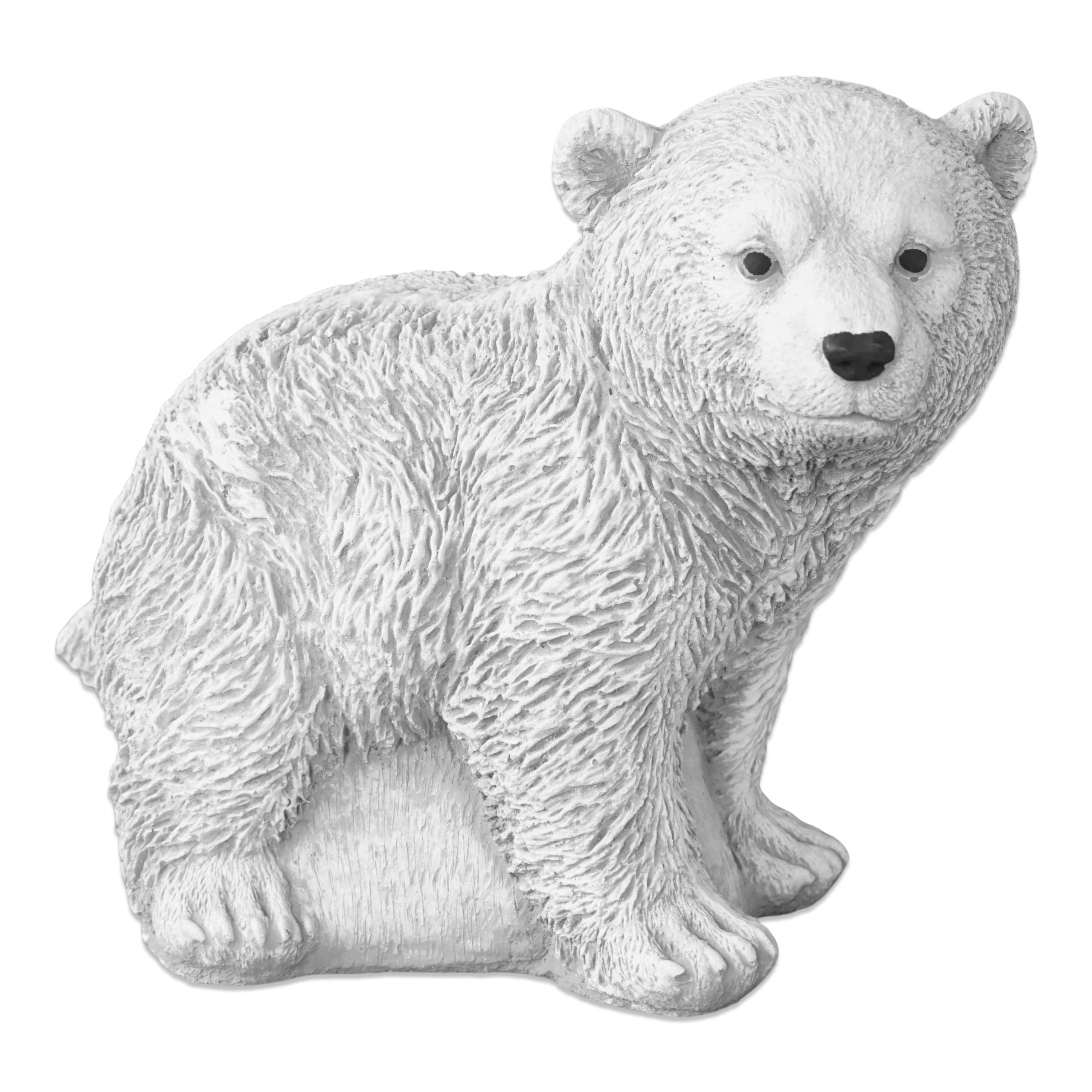 gartendekoparadies.de Eisbär Polar bear, stone figure, H. 21 cm, 6.5 kg, gray, frost-proof made of cast stone for outdoor use