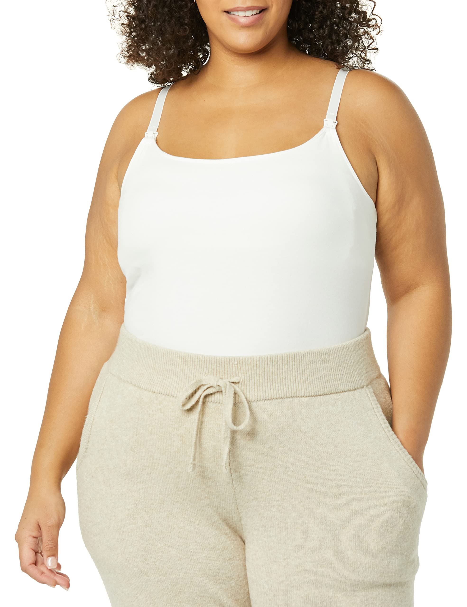 Amazon Essentials Women's Maternity Nursing Friendly Camisole with Adjustable Straps and Built-in Shelf Bra, Pack of 2 — view 3