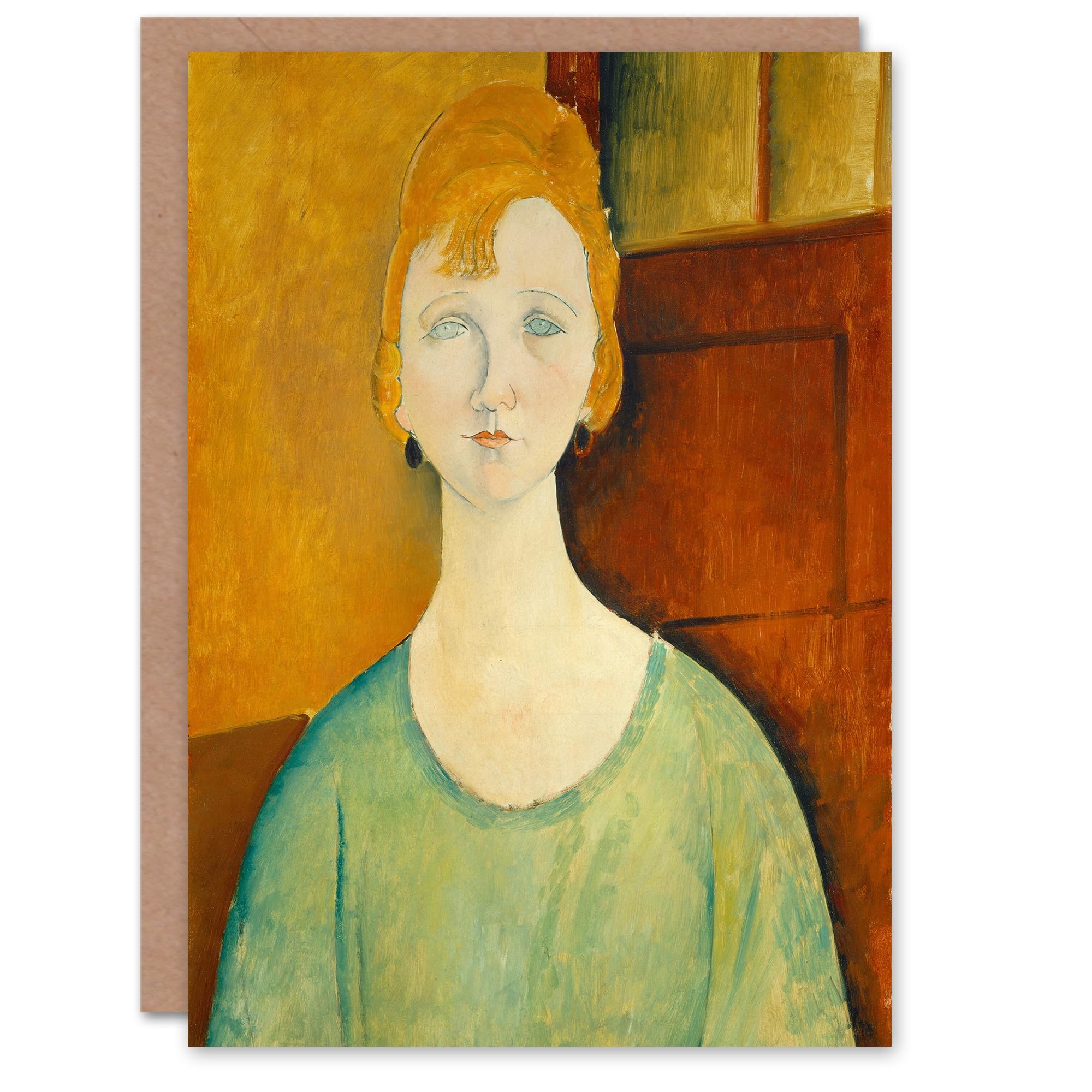Artery8 Amedeo Modigliani Art Card Girl in Green Blouse Portrait