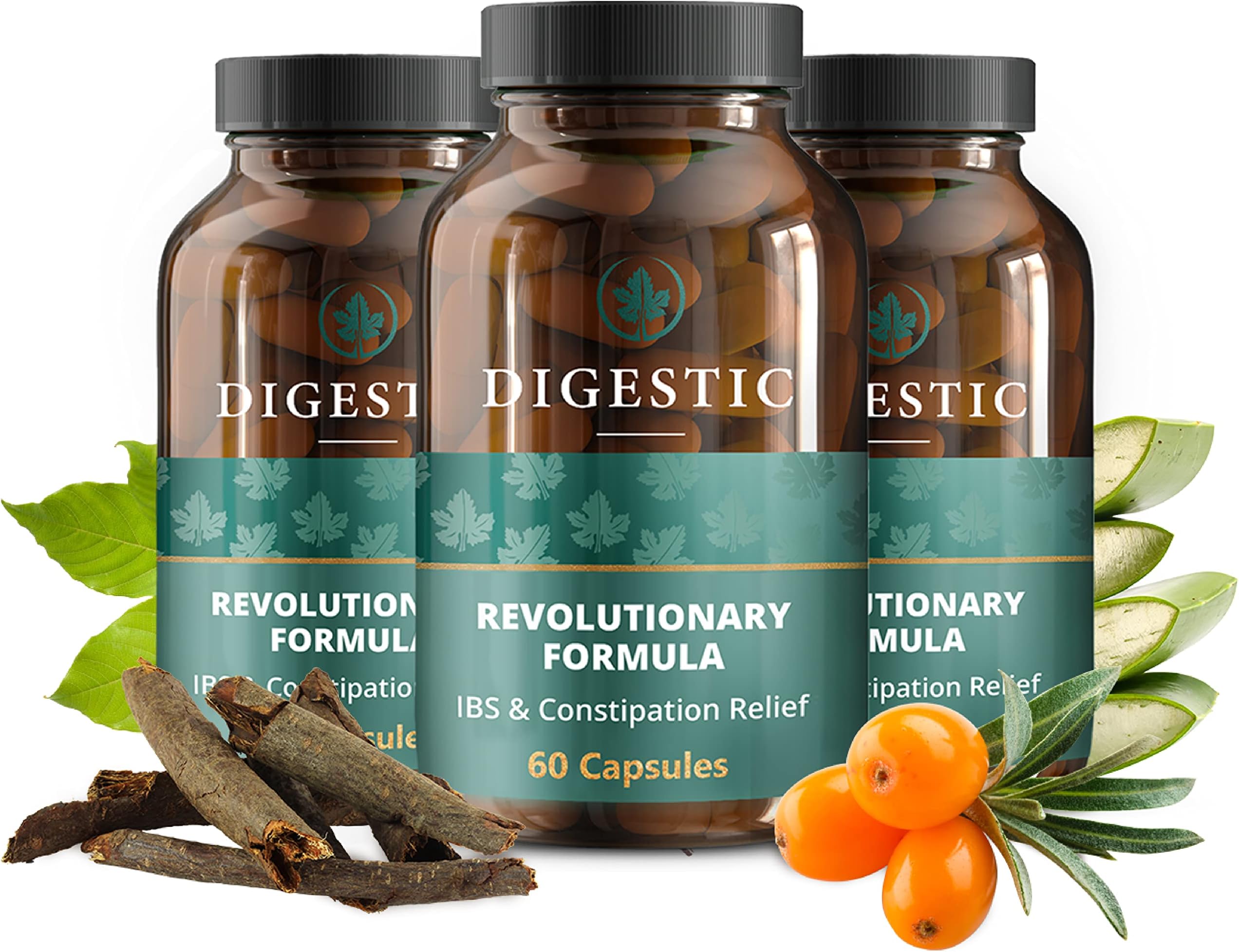 Digestic - Laxative for Constipation Relief, Stool Softener 100% Natural, 180 Capsules, Colon Cleanse, Bloating and Gas Relief