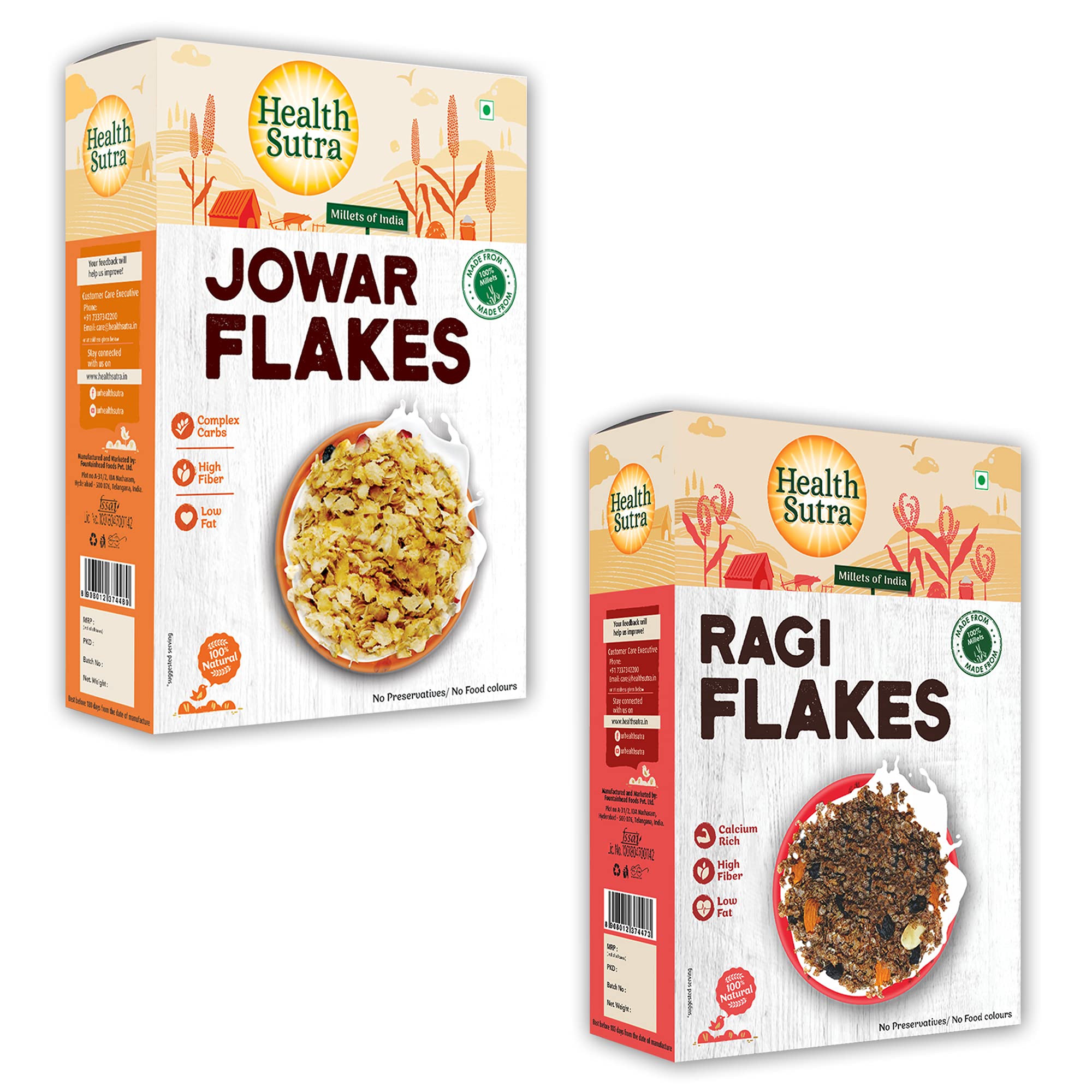 Buy Sutra Millet Flakes Combo Ragi Flakes & Jowar Flakes (500gm each