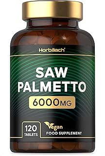 Saw Palmetto 6000mg | 120 Vegan Tablets | Saw Palmetto Berry Extract | High Strength | Supplement for Men | No Artificial Preservatives | by Horbaach