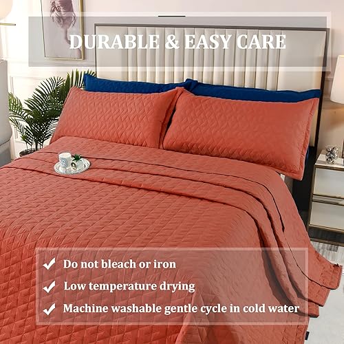 Miniatura 6 de OFIXI Juego de edredón extragrande King Plus de 128 x 120 pulgadas, 3 piezas extra grandes, edredón de verano, ligero, reversible, para todas las