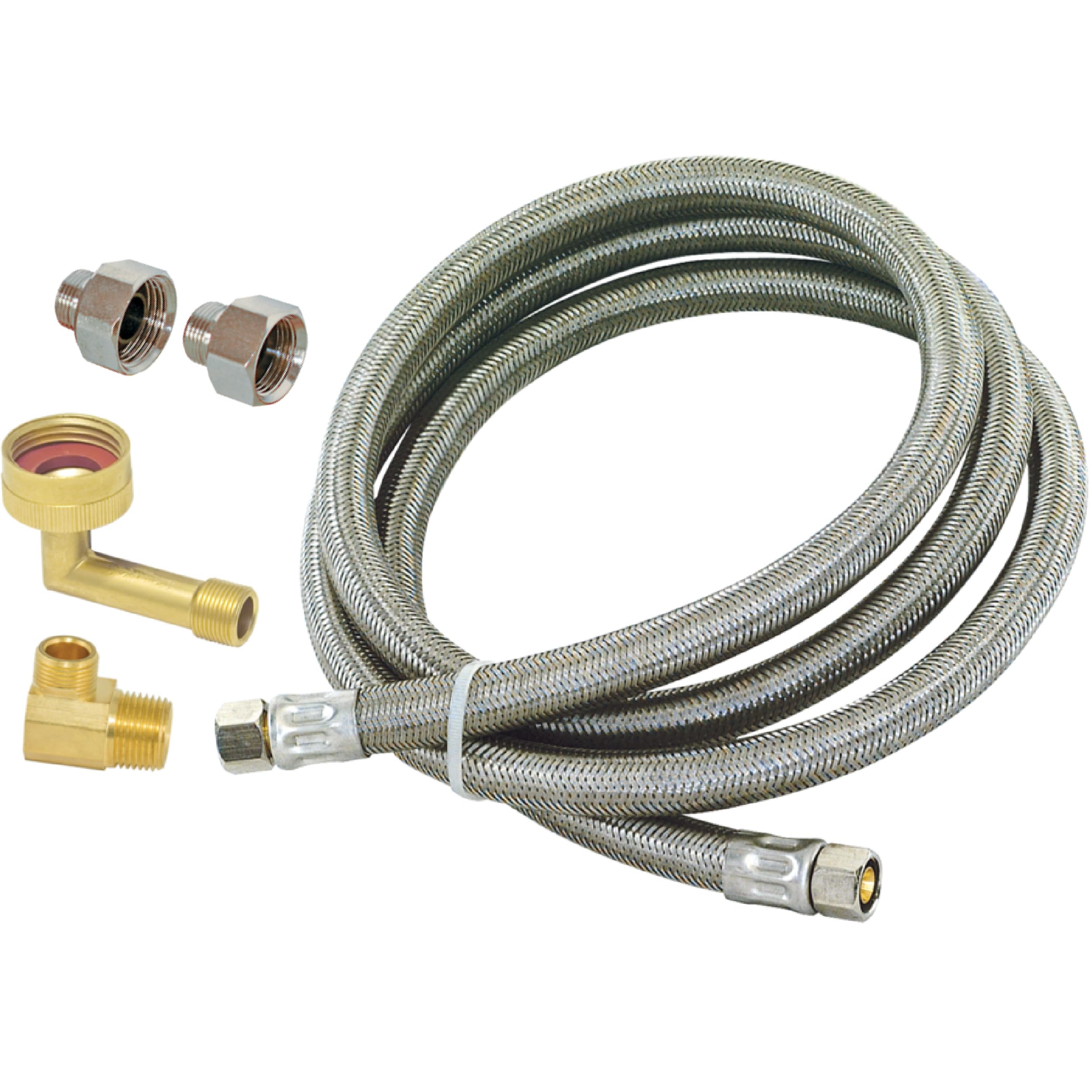 Eastman 69008 Línea de suministro de lavavajillas trenzada de acero inoxidable, 12 pies de longitud
