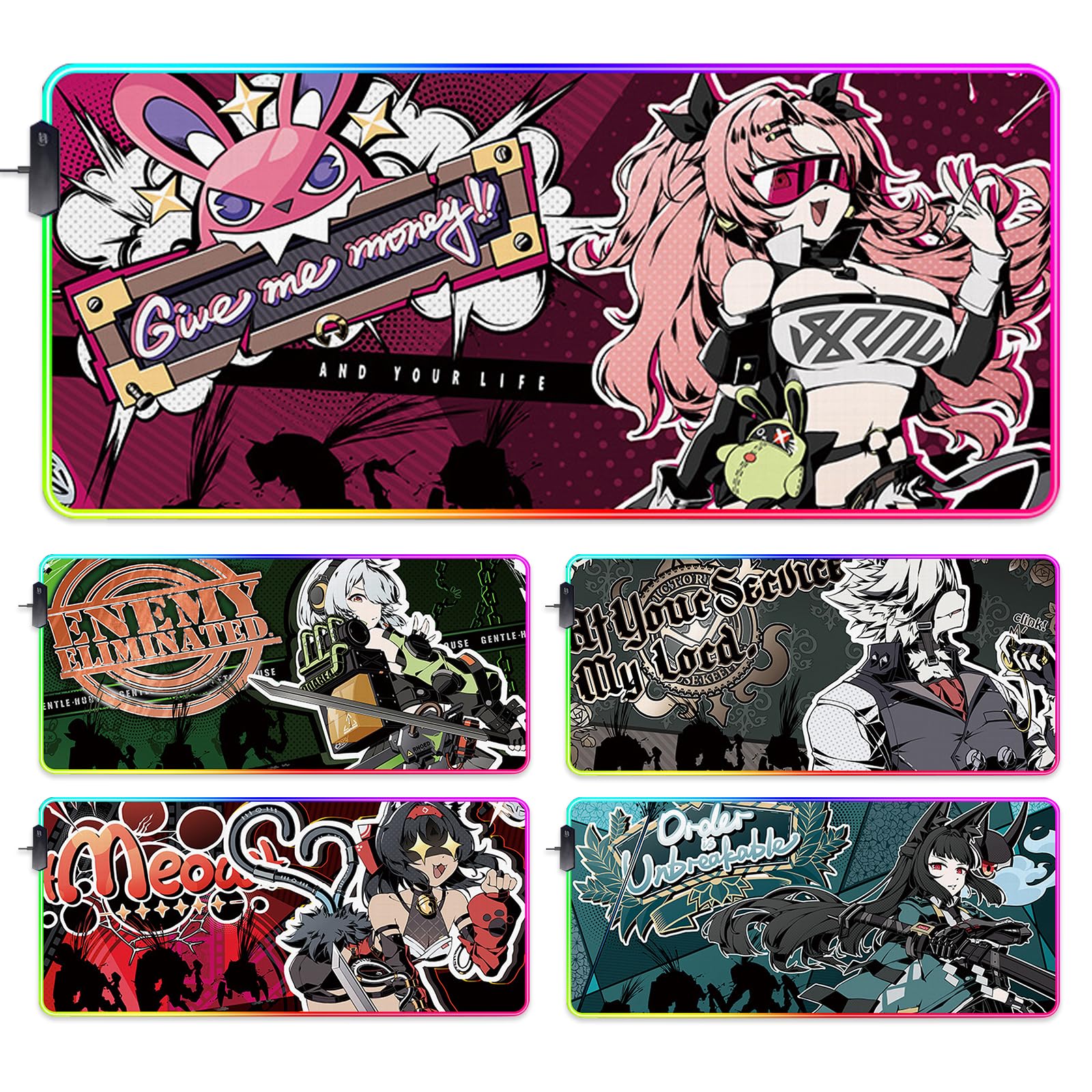 Amazon.co.jp：DIROLVON ゼンレスゾーンゼロ 大型マウスパッド LED