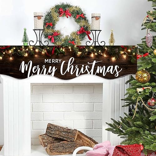 Miniatura 4 de Bufanda de mantel de Navidad de 70 x 17 pulgadas, cubierta de mantel para chimenea, bufanda, estantes, bufanda, decoración de día festivo para