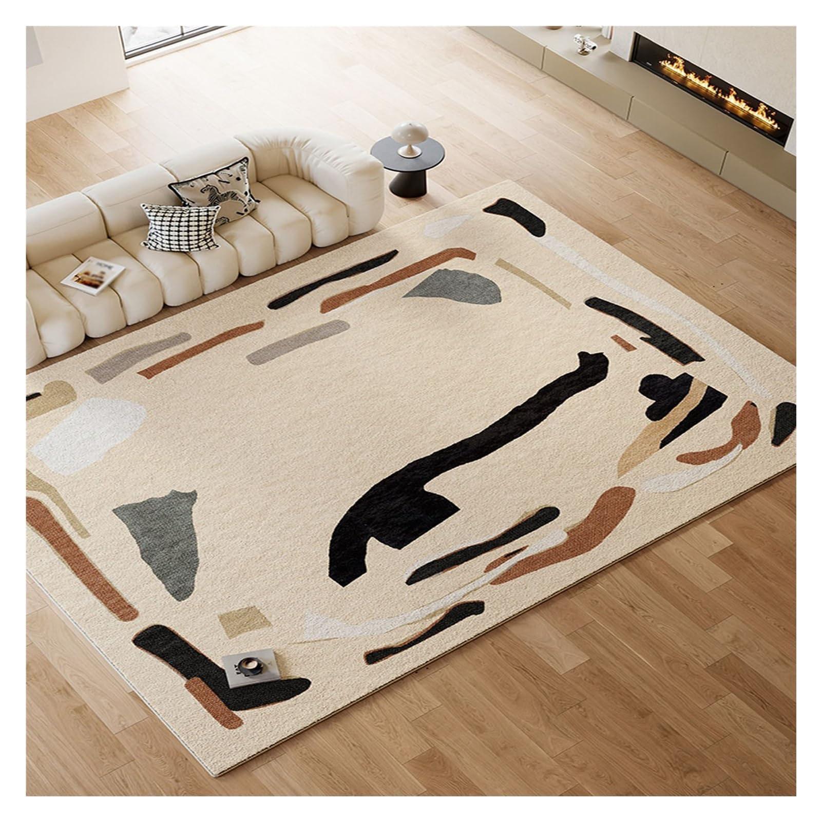 Tapis salon chambre 200x250cm grand format moderne pour entrée et canapé