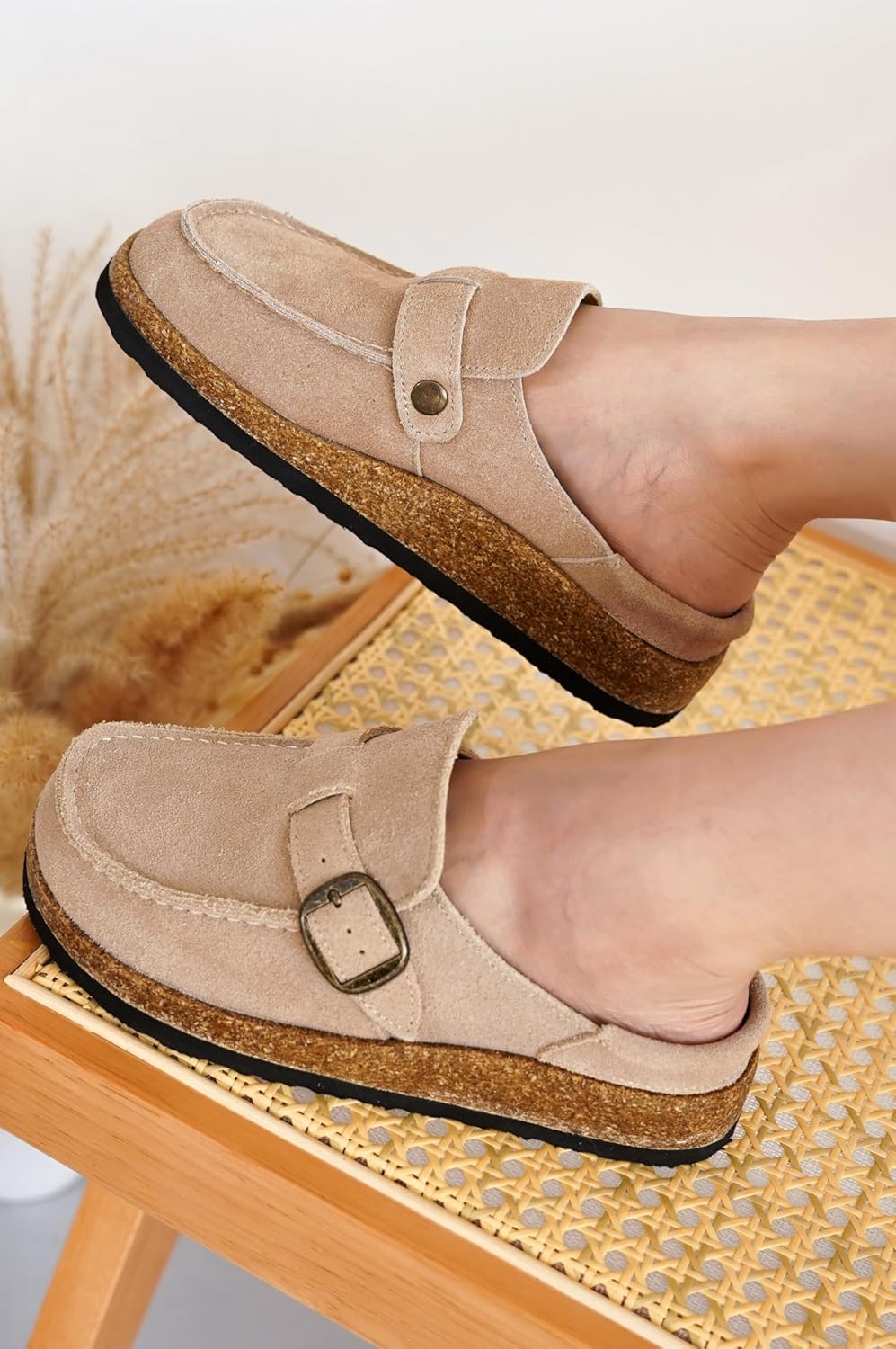 Project Cloud 100% Genuine Leather Moccasin-Style Clogs for Women - Memory Foam and Water Resistant Mules Slip-on - Non-Slip and Durable Clogs Casual Shoes for Women Footwear - Image 2