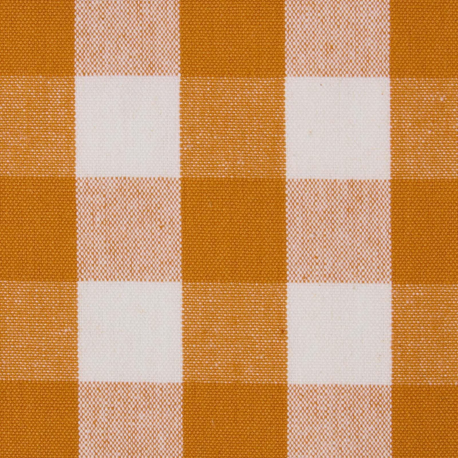 HOMESCAPES 100% Cotton Fabric Fat Quarters, Orange Block Check Cotton Fabric, 150cm Wide Cotton Fabric Squares by The Metre, Craft Material for Sewing, DIY, Patchwork & Quilting