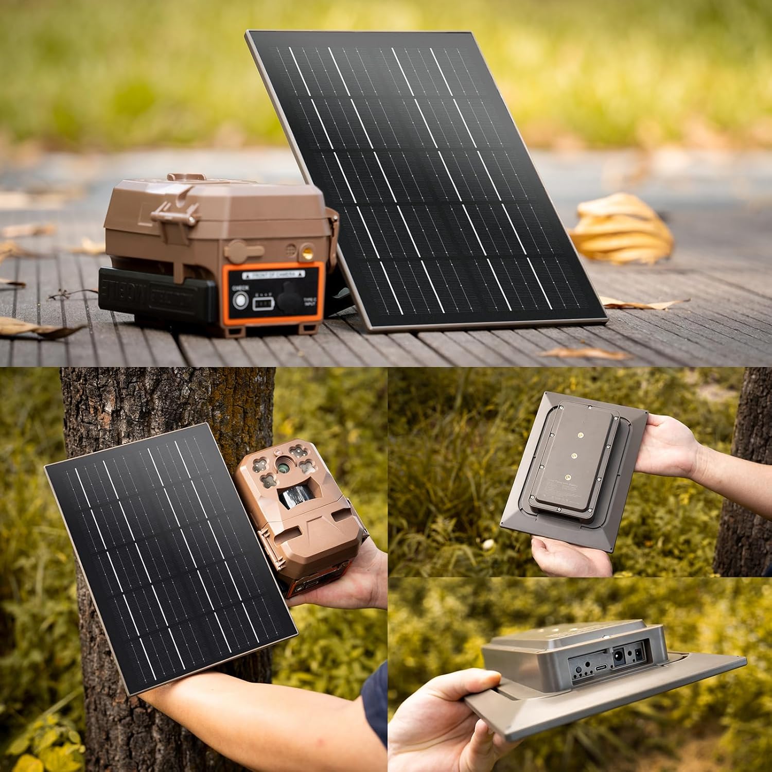8W Solar Panel for Trail Hunting Camera,Built-in 12V/3700 mAh,6V/7400mAh Rechargeable Lithium Battery IP66 Waterproof Hunting Accessory for Edge,Edge Pro,Edge 2,Edge 2 Pro,Ultra,X Pro Camera etc
