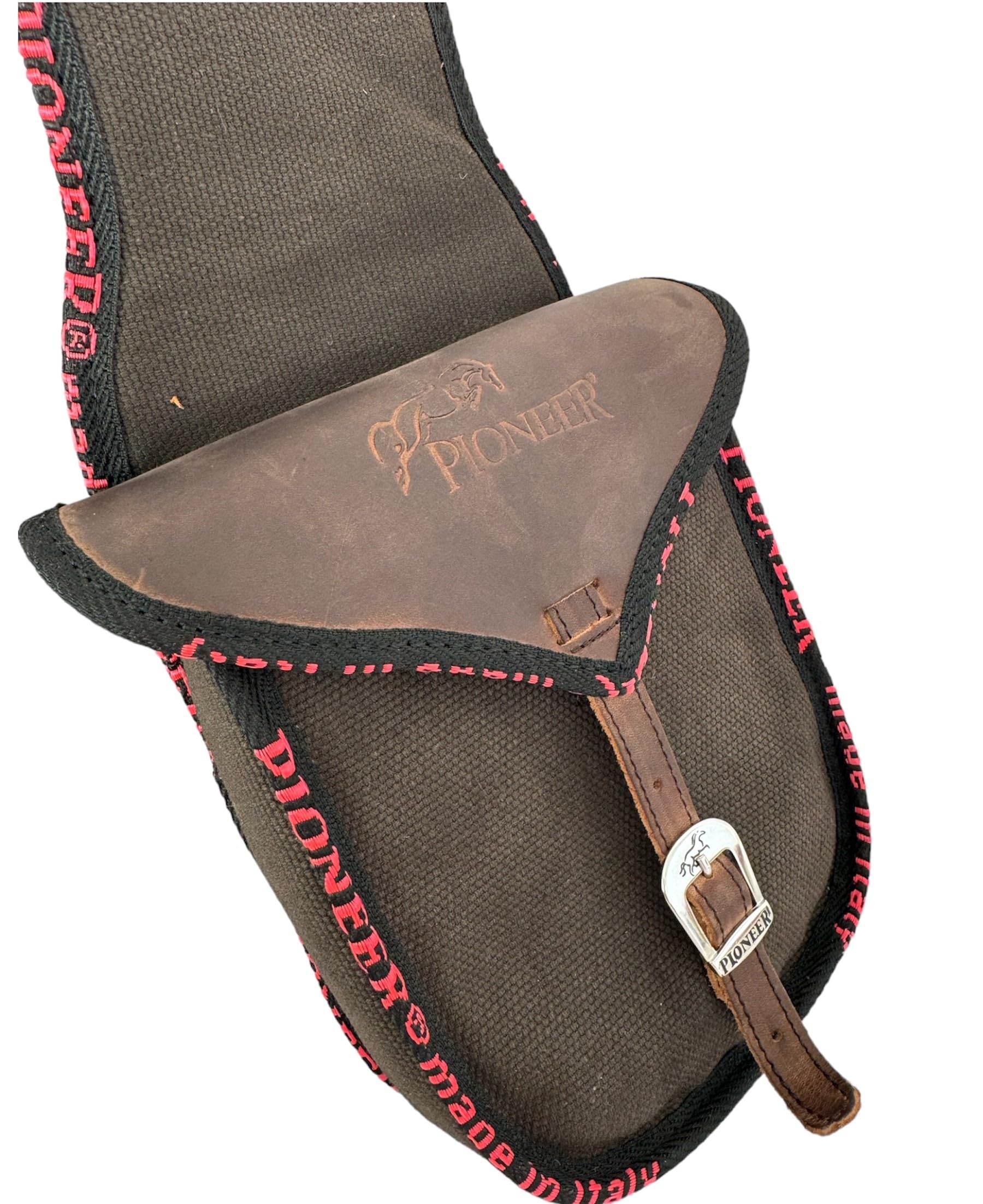 PIONEER Alforjas para Caballo de Piel - Diseño Frontal - Marrón