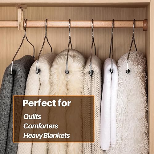 Miniatura 3 de Perchas extra anchas para cortinas y mantas, resistentes que ahorran espacio con tubo antideslizante, ideales para edredones, sacos de dormir,