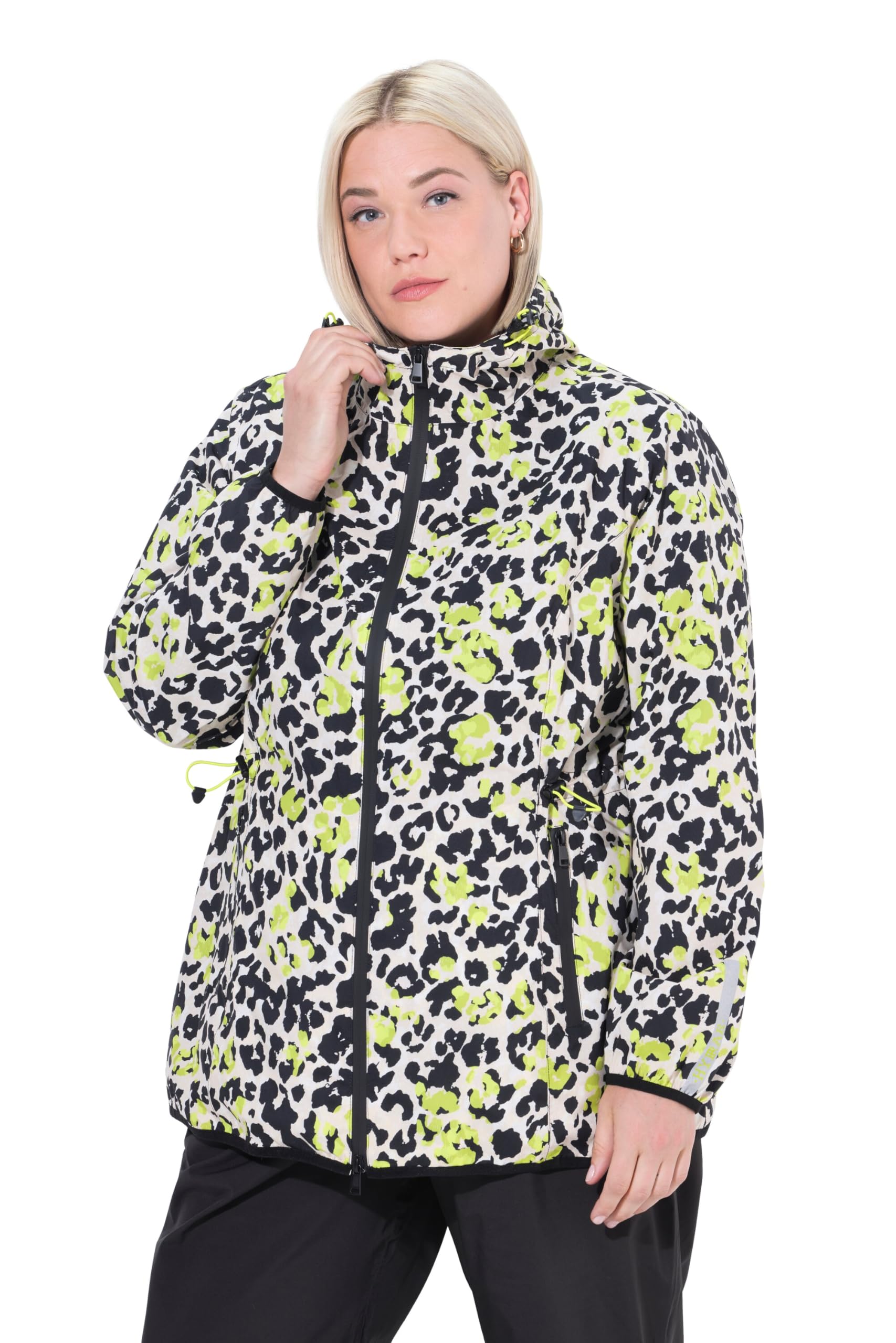 Ulla Popken Damen große Größen Übergrößen Plus Size Regenjacke, leicht, wasserdicht, klein verstaubar 832344