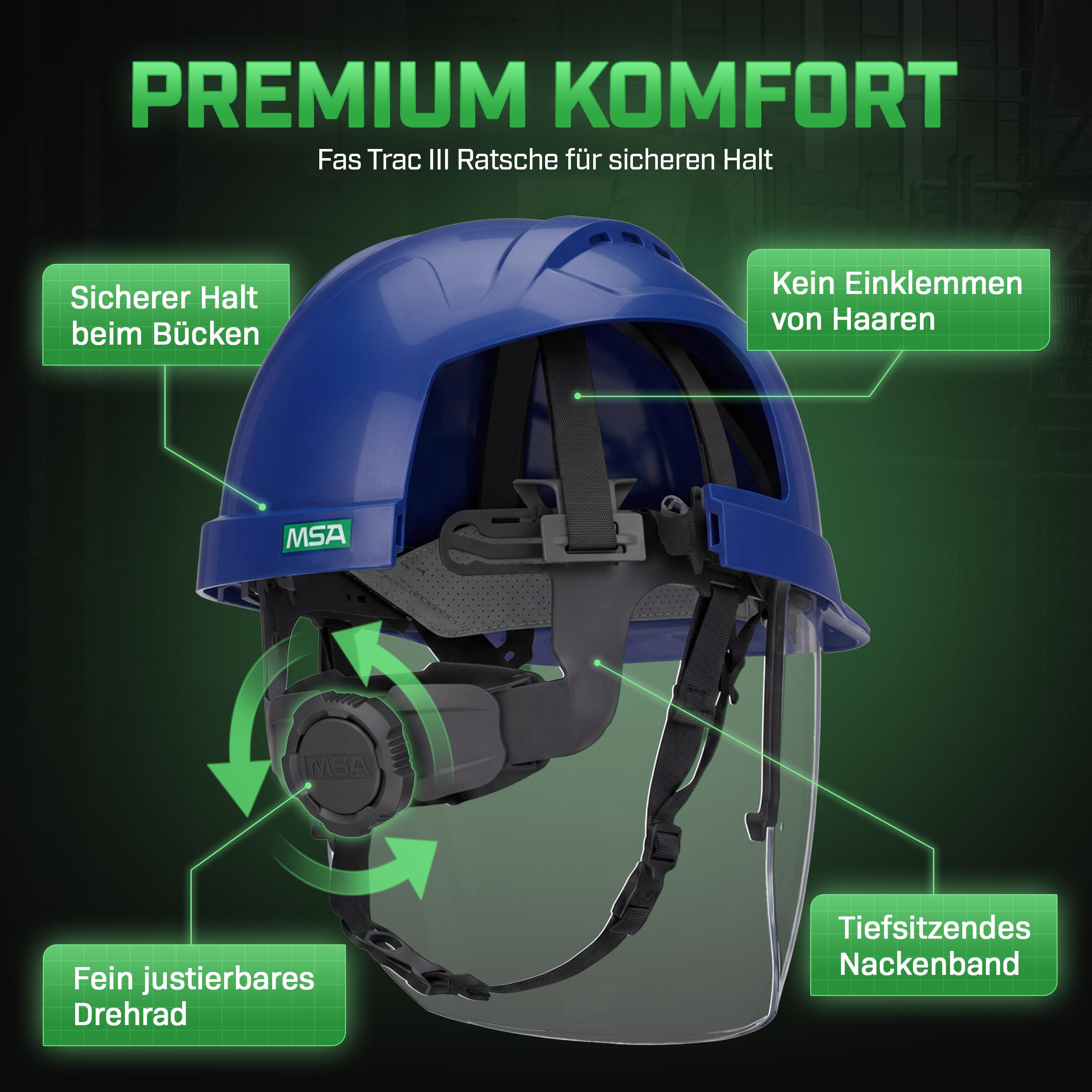 MSA V-Gard 950 - Casco de construcción sin ventilación con visera para obras y electricistas, según DIN EN 397 para el trabajo
