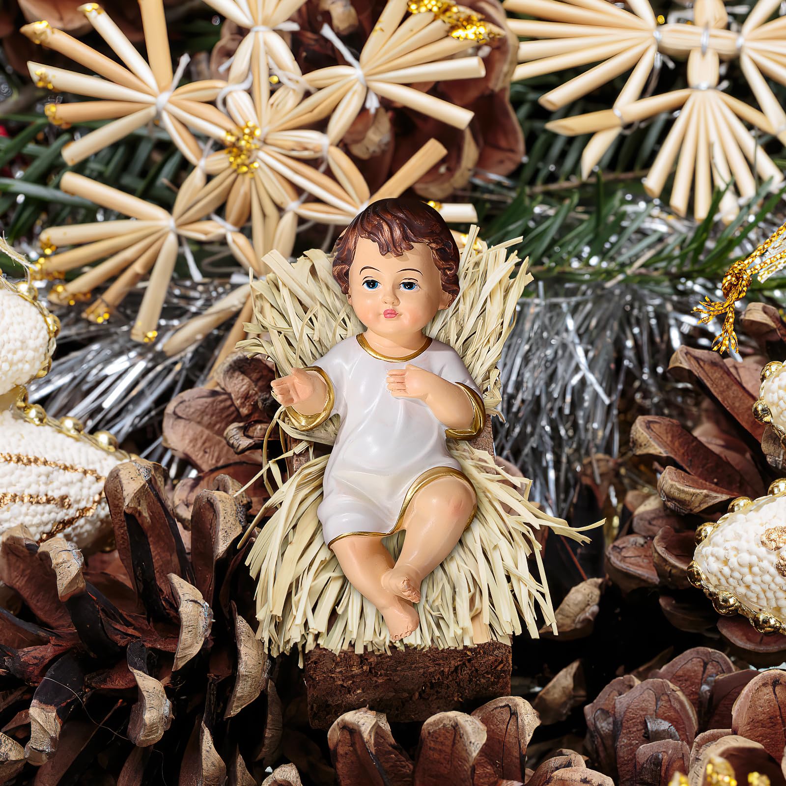 NUOBESTY 1Pc Home Accessories Jesus Baby Statue Ornament Resin Baby Jesus Figurines s Ornament Adornment Resin for Home Decor - Image 4