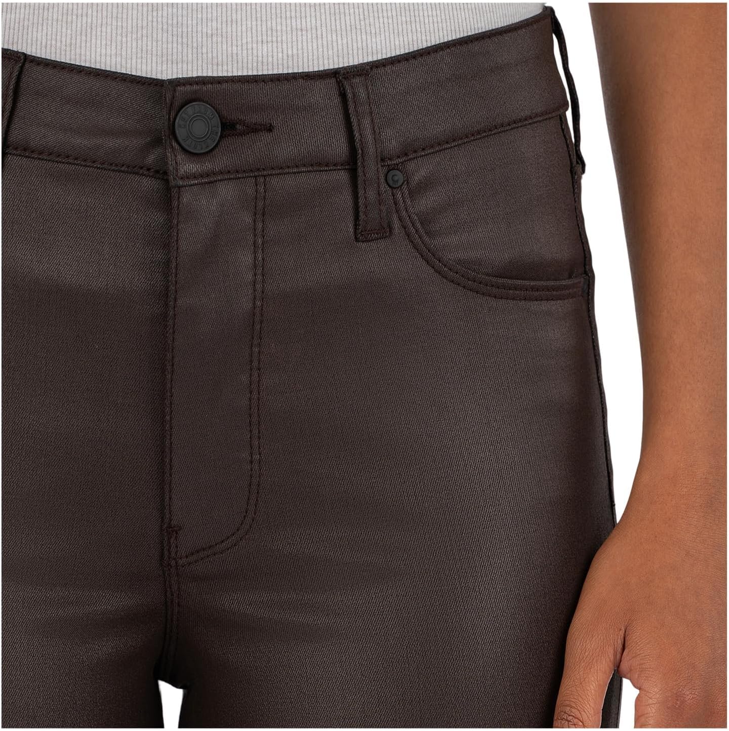 KUT from The Kloth Womens Ana High-Rise Fab Ab Flare-Baby Dn All Over - Image 4