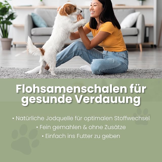 Foto 2 de 6 de alphazoo Cáscaras de semillas de psyllium molidas 250 g para perros y gatos, 99 % de pureza
