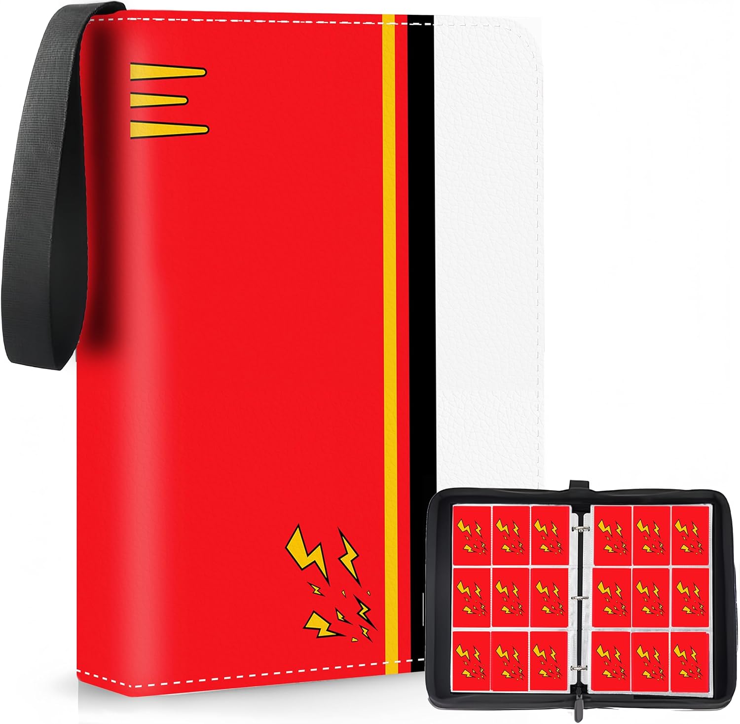 Card Binder,Trading Card Binder,Trading Card Holder Fits 900 Cards With 50 Removable Sleeves, Portable Collection Card Ablum,Game Card Case Book With Zipper Sports & TCG Collectors for Gift,Red