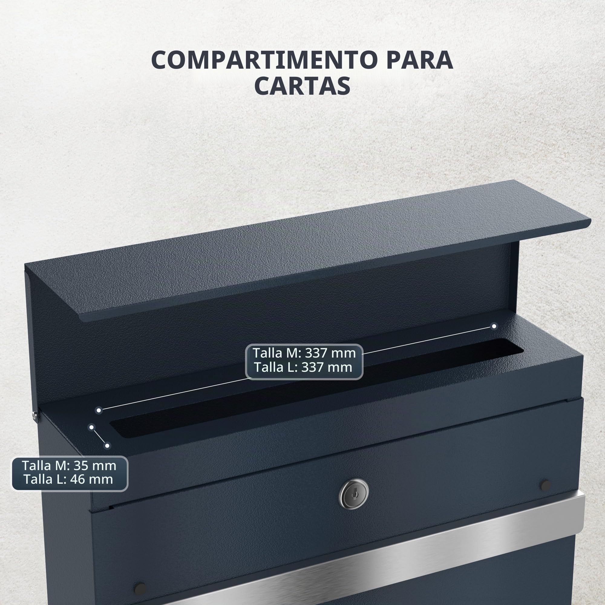 Buzón en antracita RAL 7016 con soporte para valla, buzón personalizado de acero inoxidable, grabado láser, placa para nombre, número de casa, buzón con candado, compartimento para