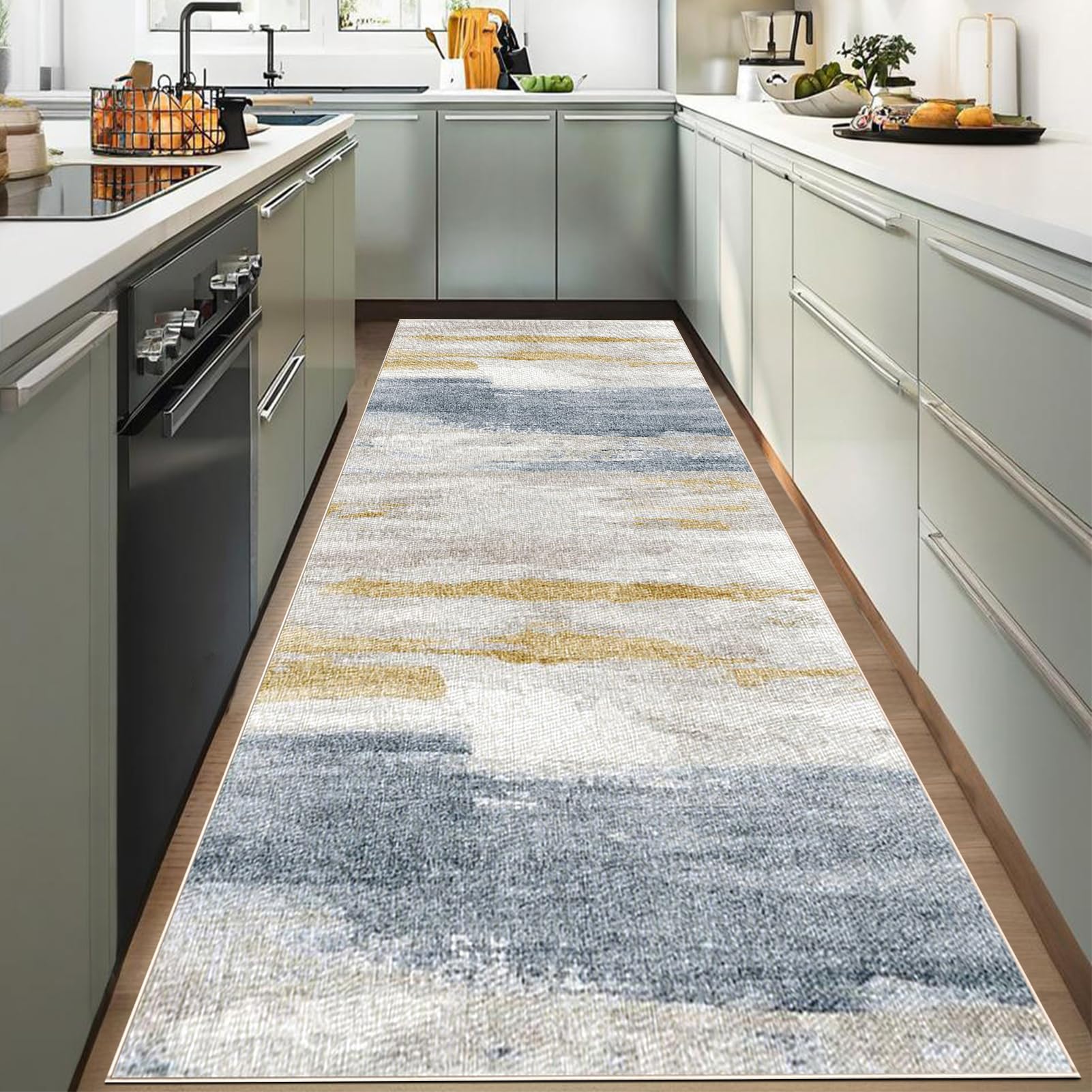 YUEAENK Non Slip Hall Runner Rugs 40 x 80 cm Long Hallway Rug, kitchen Runner Washable Carpet Floor Mat for Bedroom Kitchen Lounge Bedside Indoor Carpets