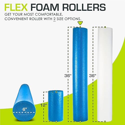 Miniatura 2 de ProsourceFit Rodillos de espuma flexible para masaje muscular, terapia física, ejercicios de equilibrio y estabilización