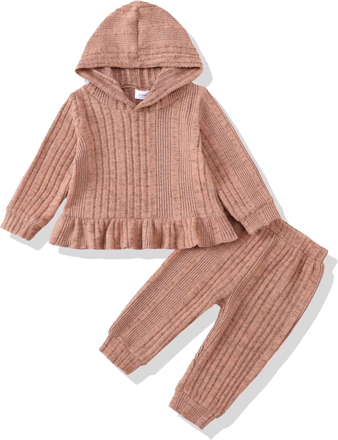 Renotemy newborn girl knit hoodie set