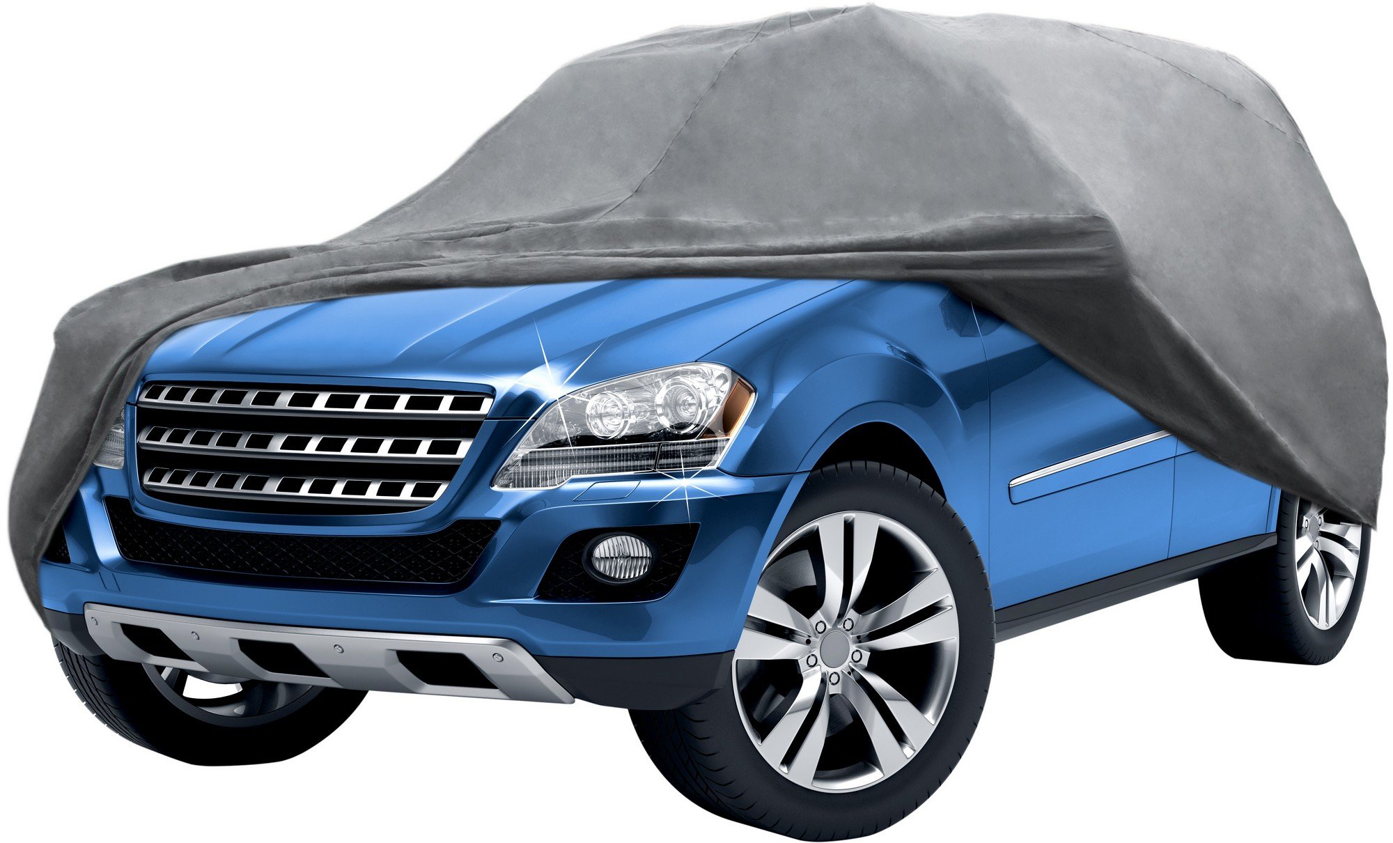 Detailers Preference Strong Shell SUV Car Cover with Storage Bag 4-Layer All-Weather Protection Ultra Soft Fleece Lining Double-Stitched