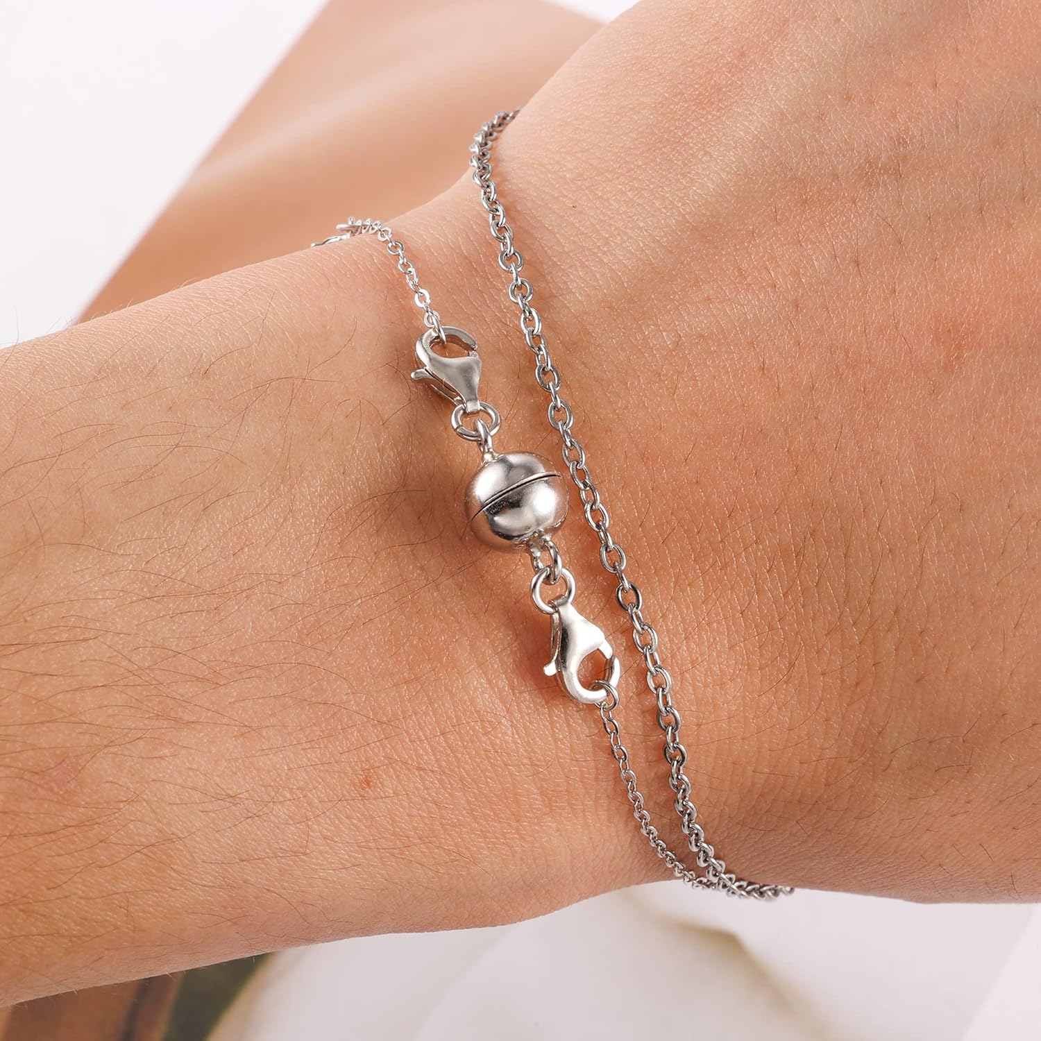 925 Sterling Silver Double Lobster Clasp Magnetic Necklace Jewelry Clasps and Closures Sterling Silver Double Bracelet Necklace Clasp - Image 4