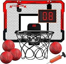 UCAMP Mini Basketball Basket, Children's Basketball Basket, Indoor Basketball Basket for Wall Door with 4 Balls, 2 Nets, Scoreboard, Backboard and Air Pump, for Boys and Girls Gifts