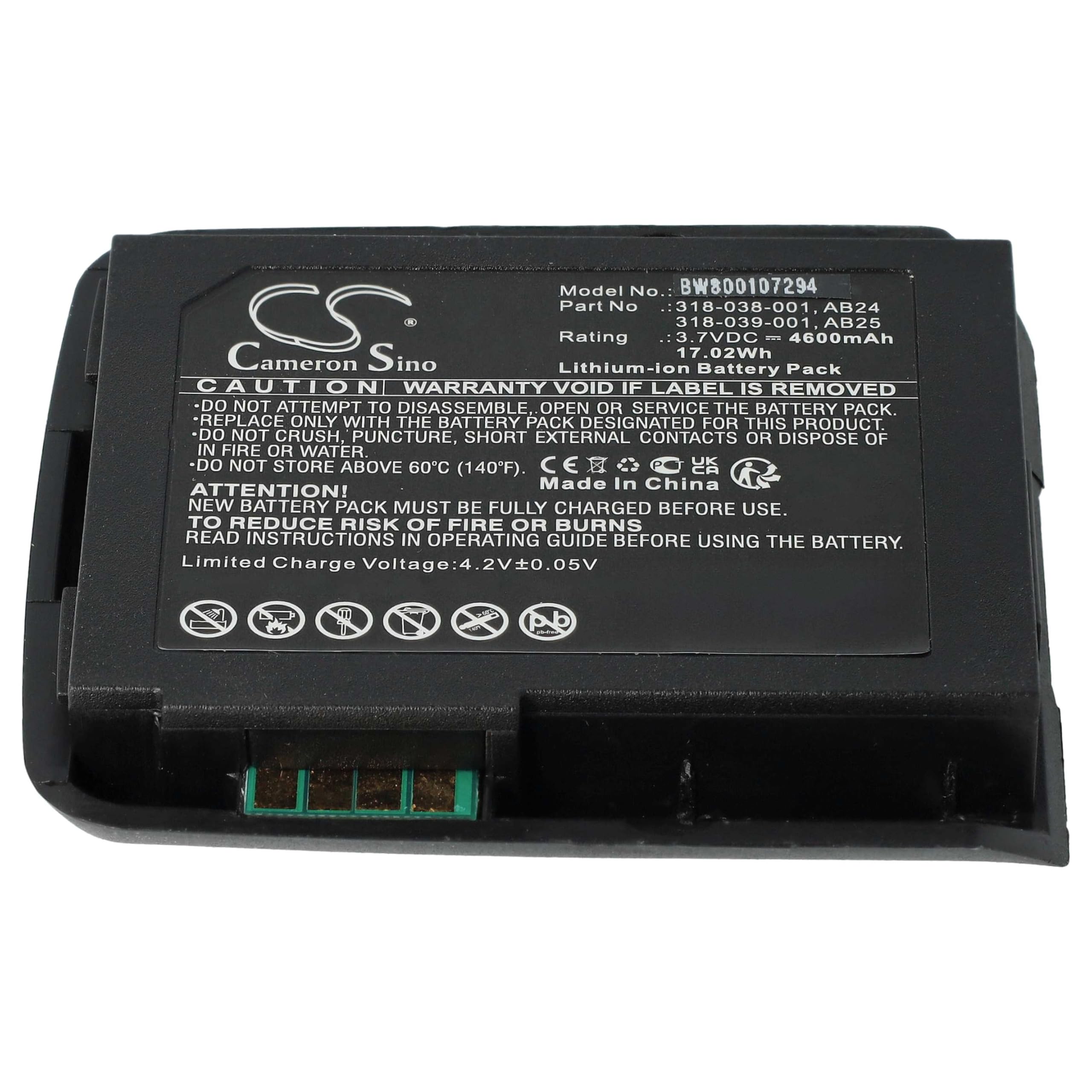 vhbw 2x batteria compatibile con Intermec CN50, CN51 lettore di codici a barre, POS (4600mAh, 3,7V, Li-Ion)