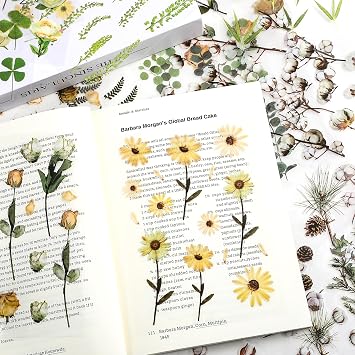 Mabor 400Pcs Plants Floral Stickers for Scrapbooking Scrapbook Stickers Kit
