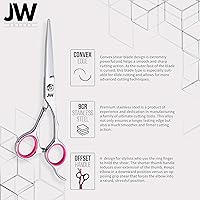 Vista 2 de JW - Juego de tijeras profesionales para cortar el cabello y tijeras de adelgazamiento con peine - Serie Razor Edge